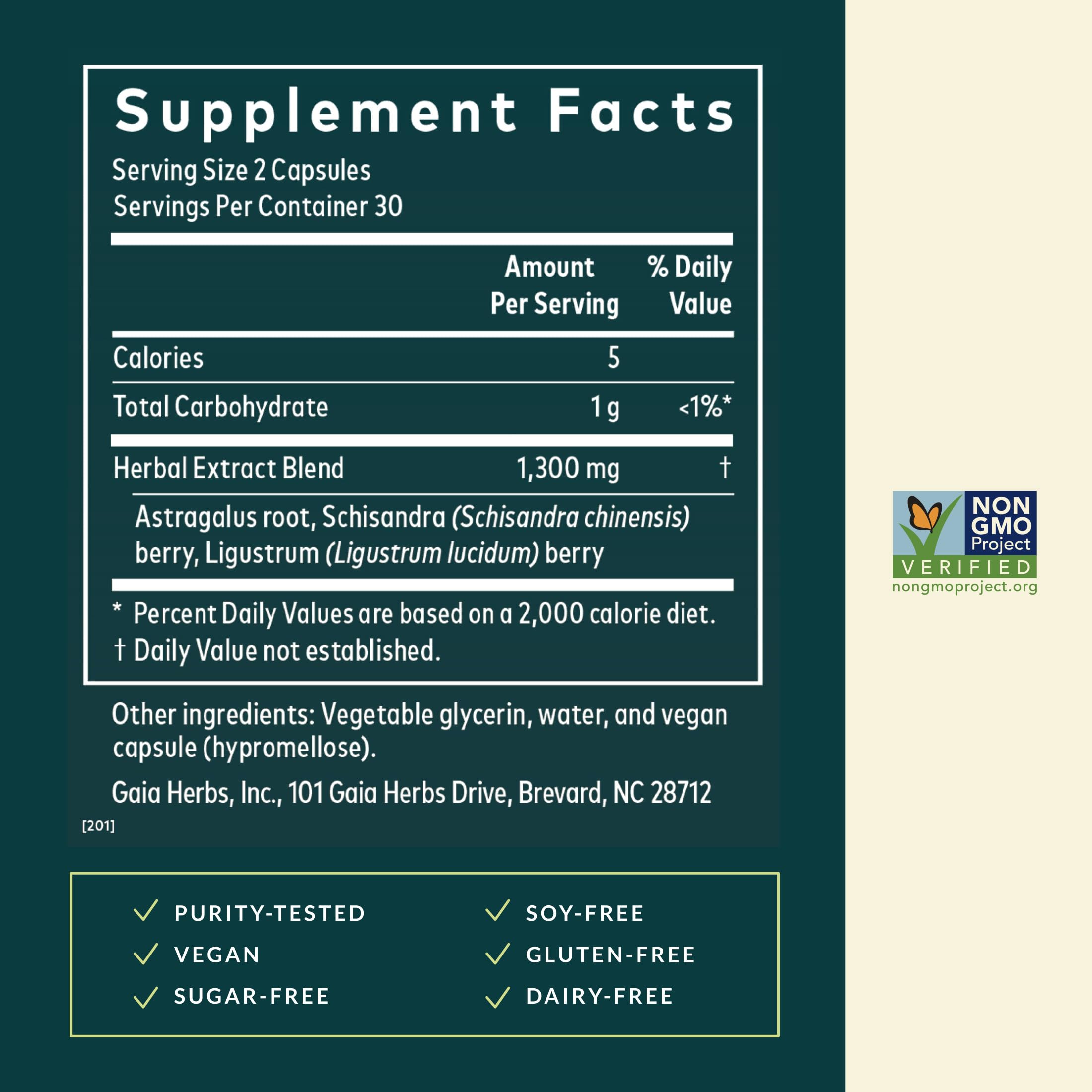 Gaia Herbs Astragalus Herbal Supplement packaging
