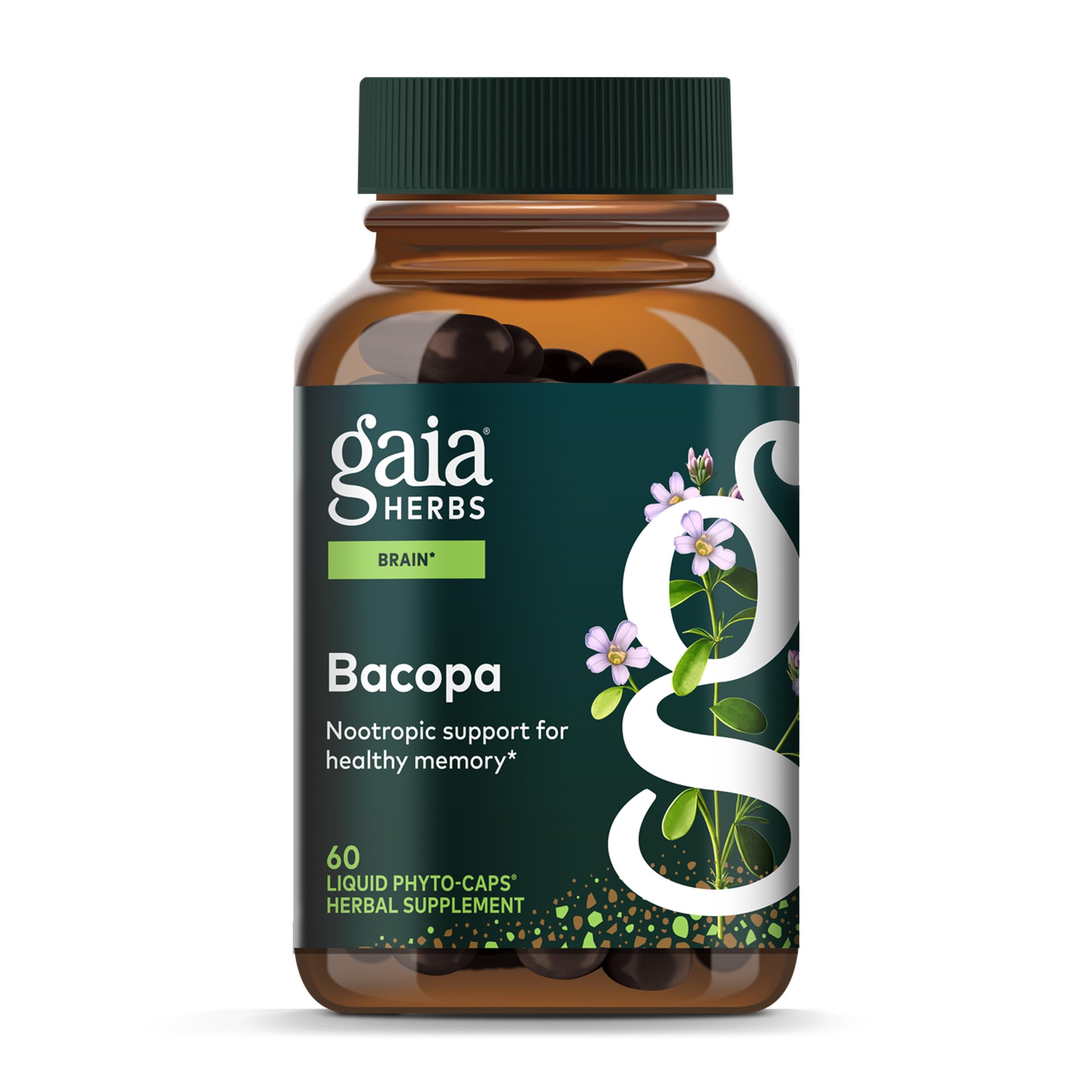 Gaia Herbs Bacopa Nootropic Support Supplement front view