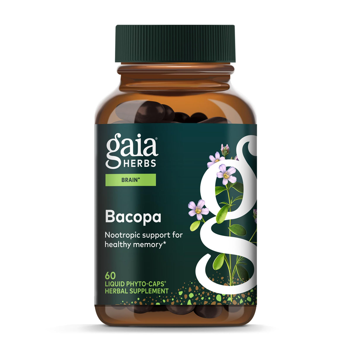Gaia Herbs Bacopa Nootropic Support Supplement front view