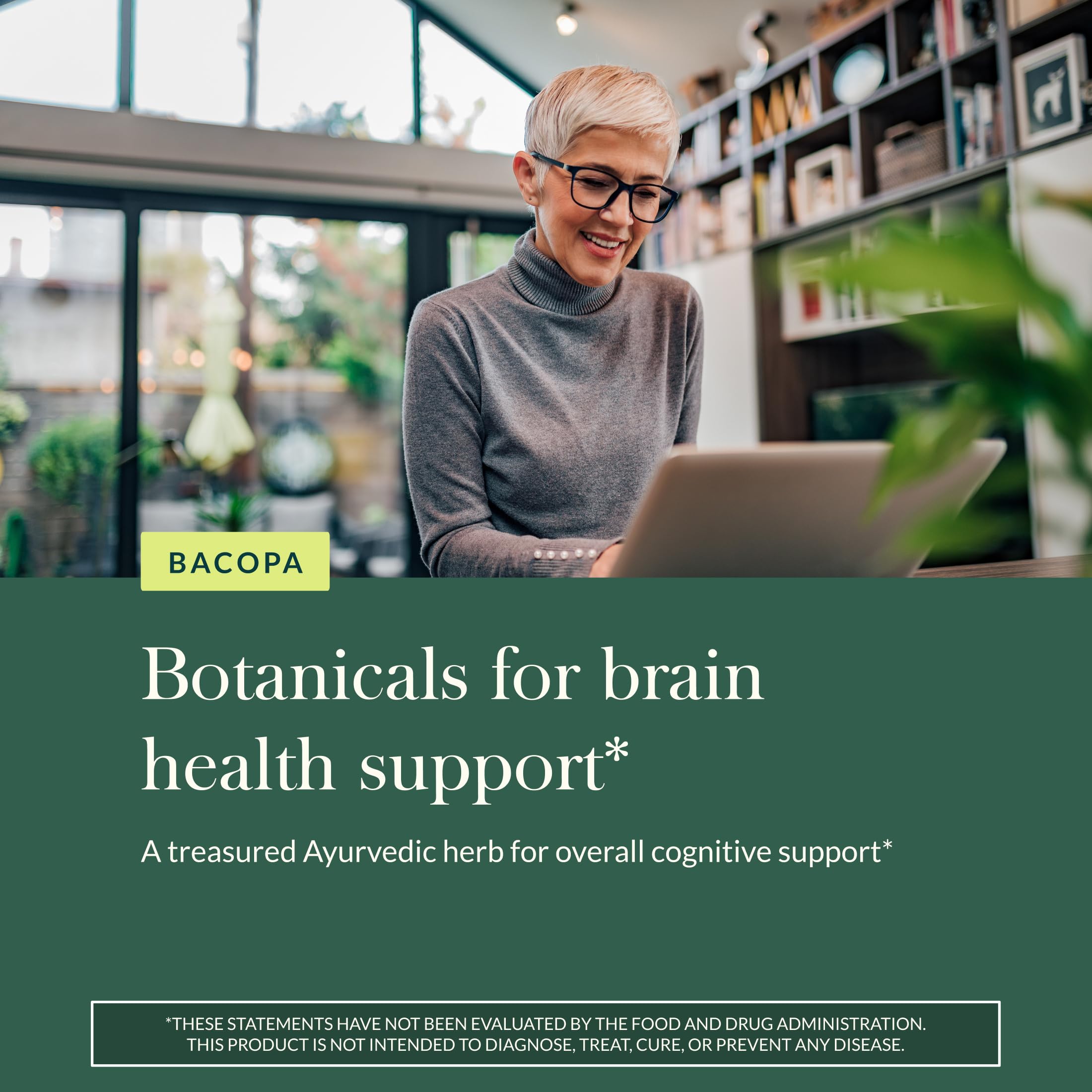 Gaia Herbs Bacopa Nootropic Support Supplement ingredients list