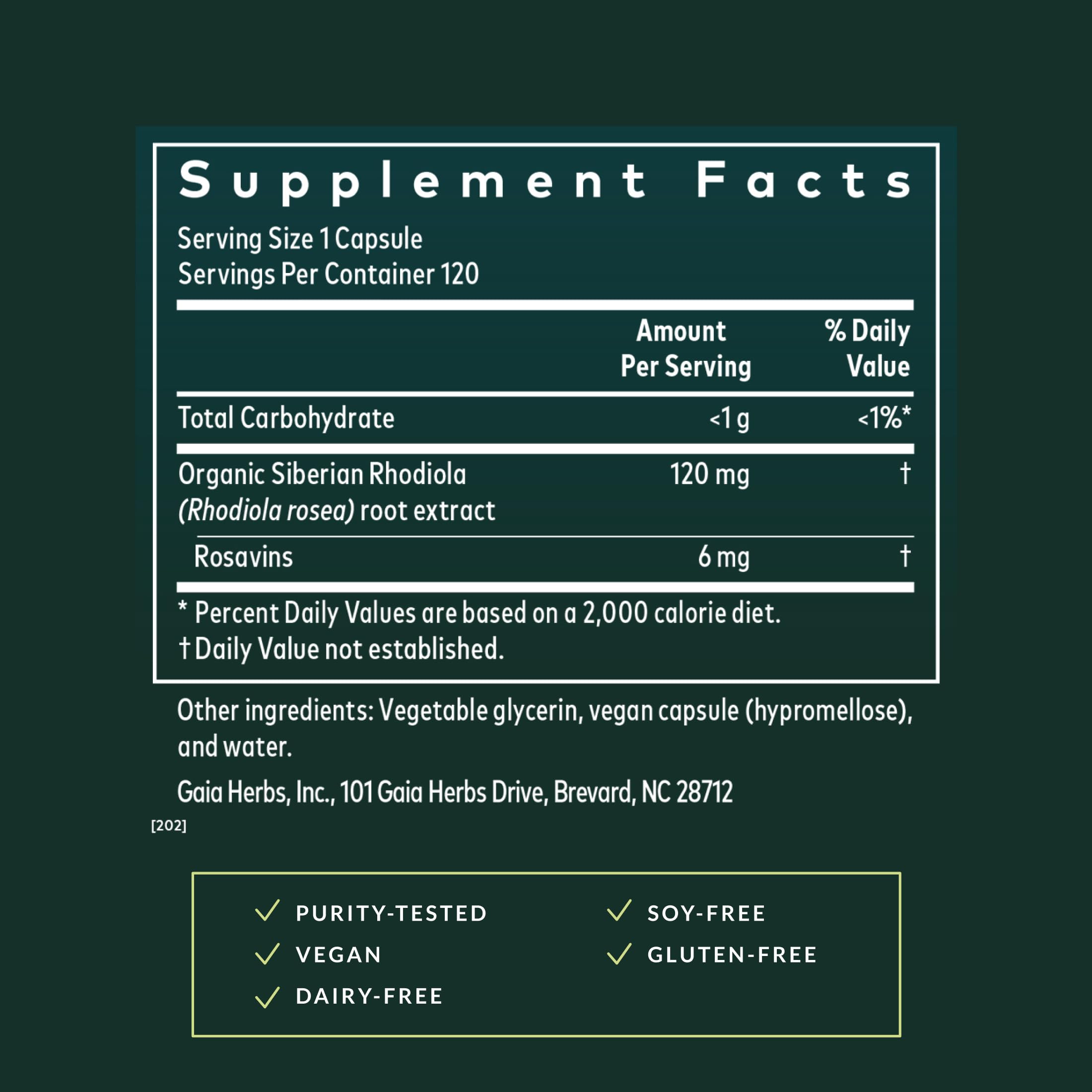 Gaia Herbs Black Cohosh bottle with label