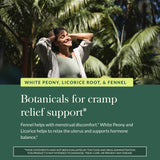 Gaia Herbs Cramp Relief Supplement capsules on a wooden table
