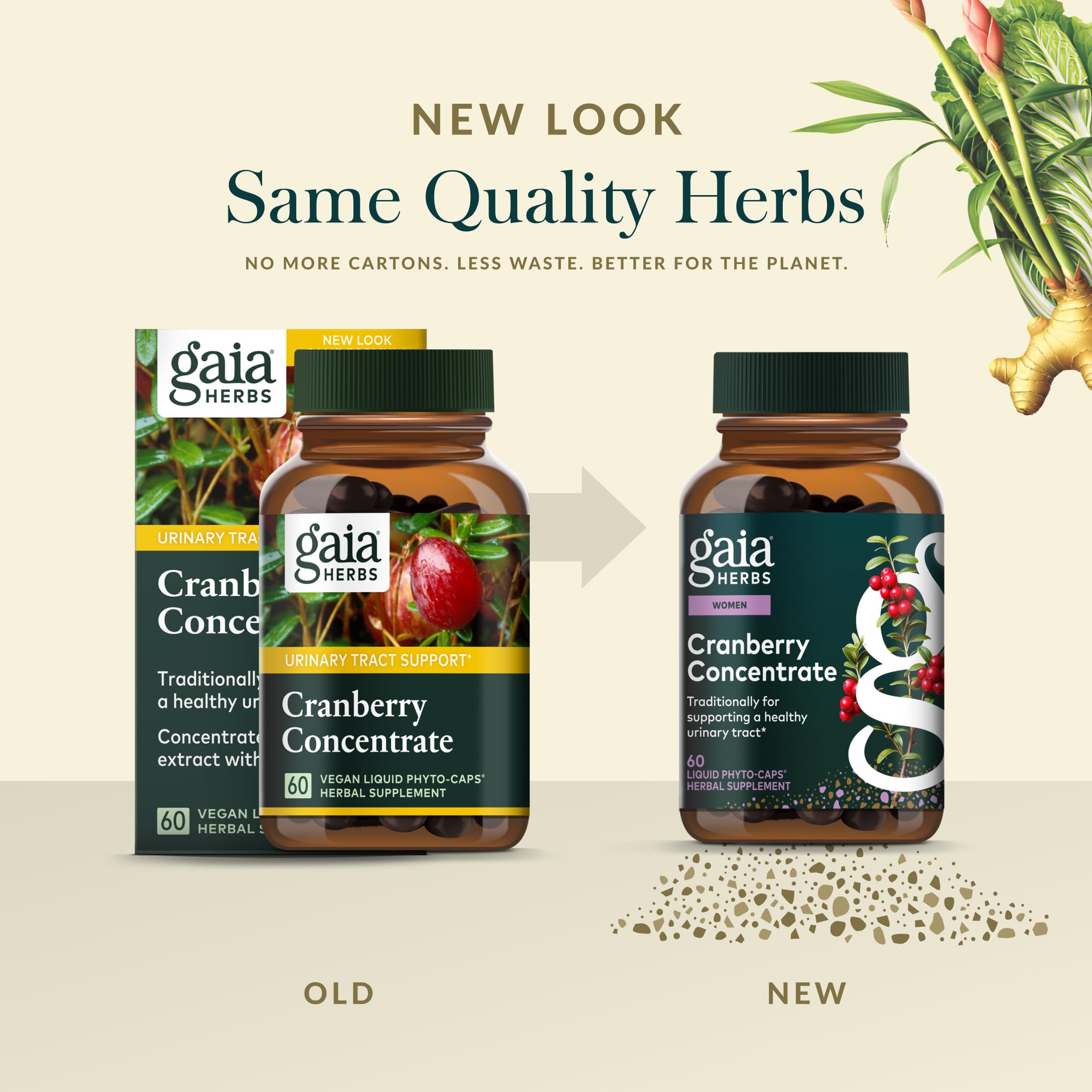 Gaia Herbs Cranberry Concentrate 420mg bottle with a measuring spoon