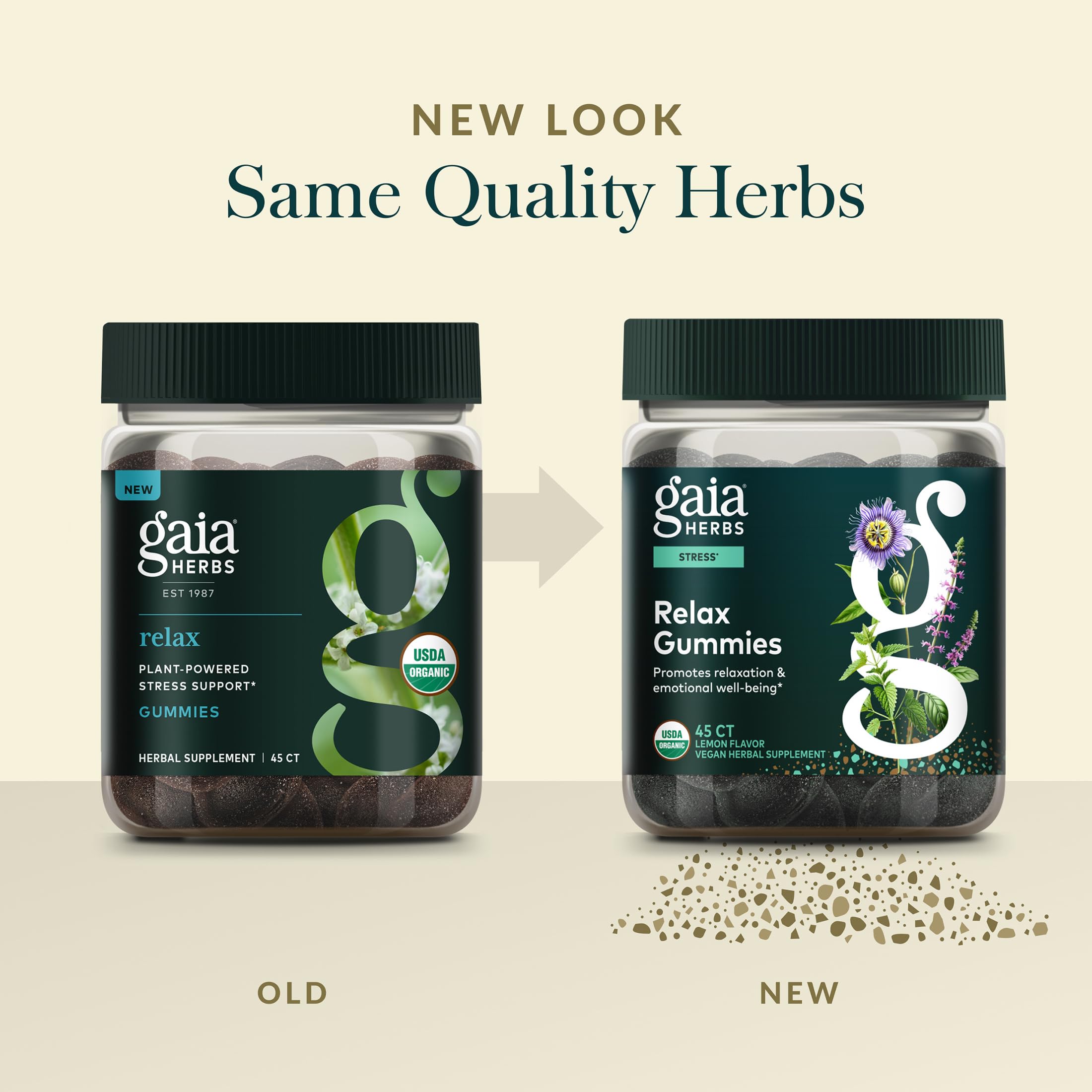 Gaia Herbs daily wellness Gummies on a wooden table
