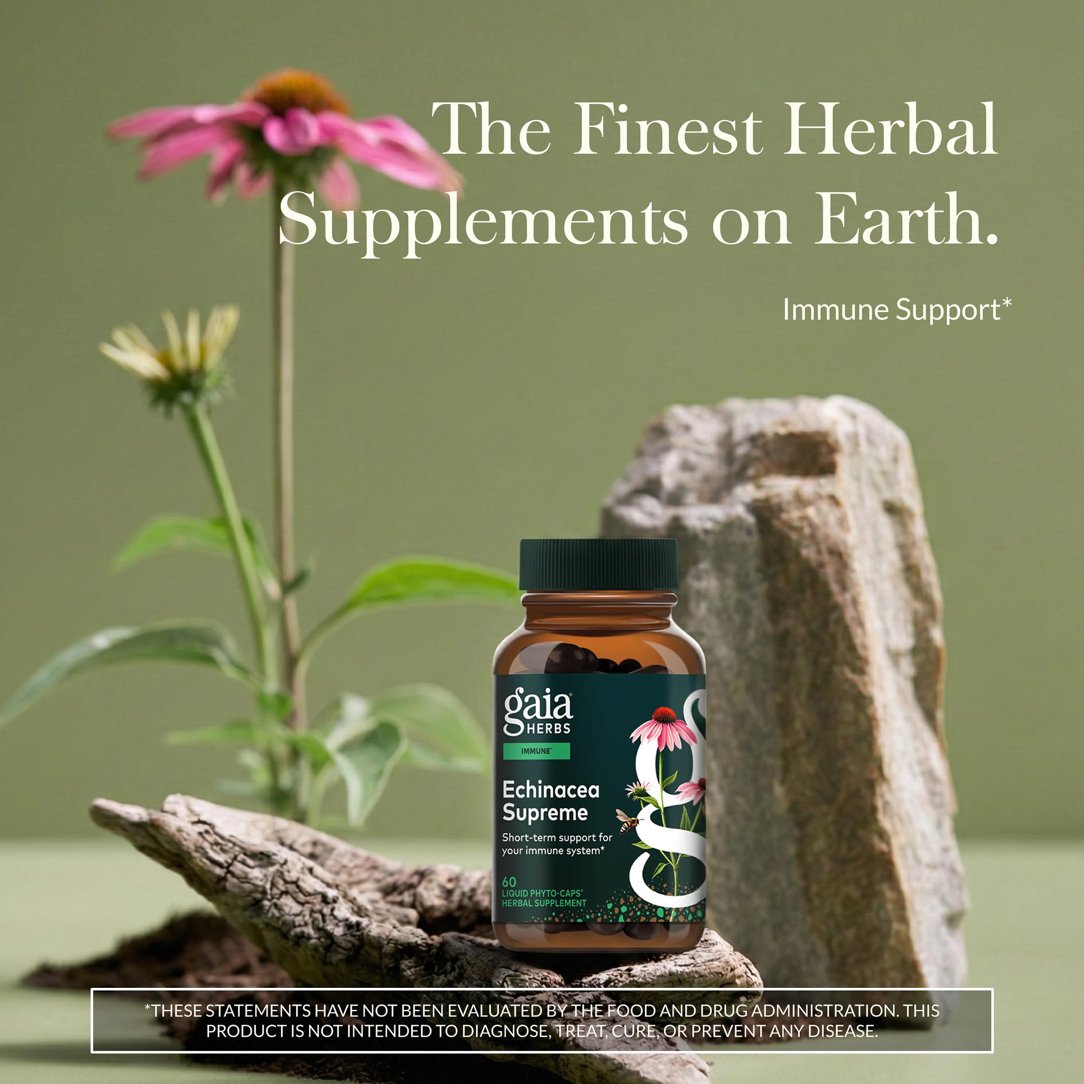 Gaia Herbs Echinacea 91g side view