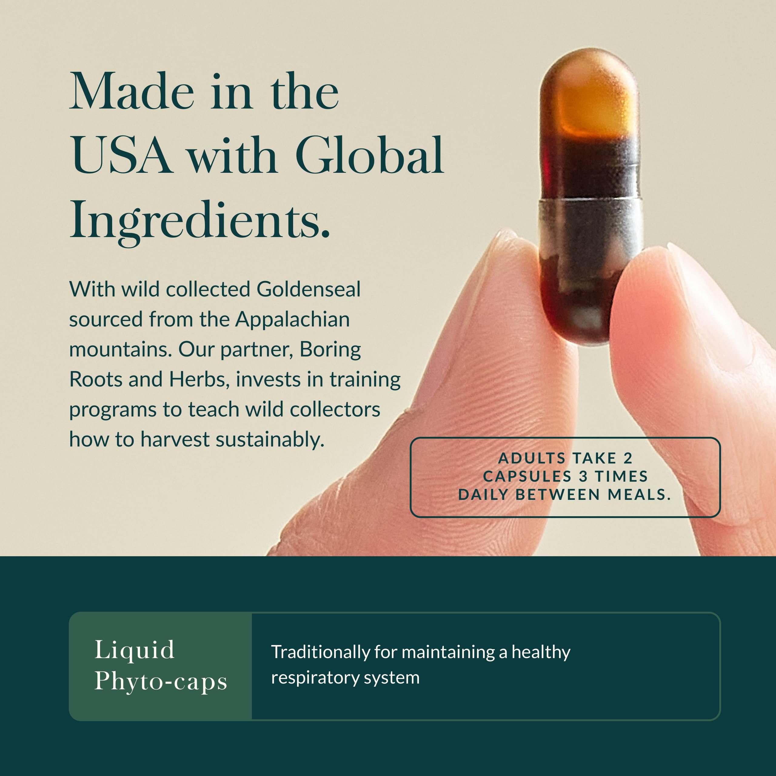 Gaia Herbs Echinacea Goldenseal capsules on wooden surface