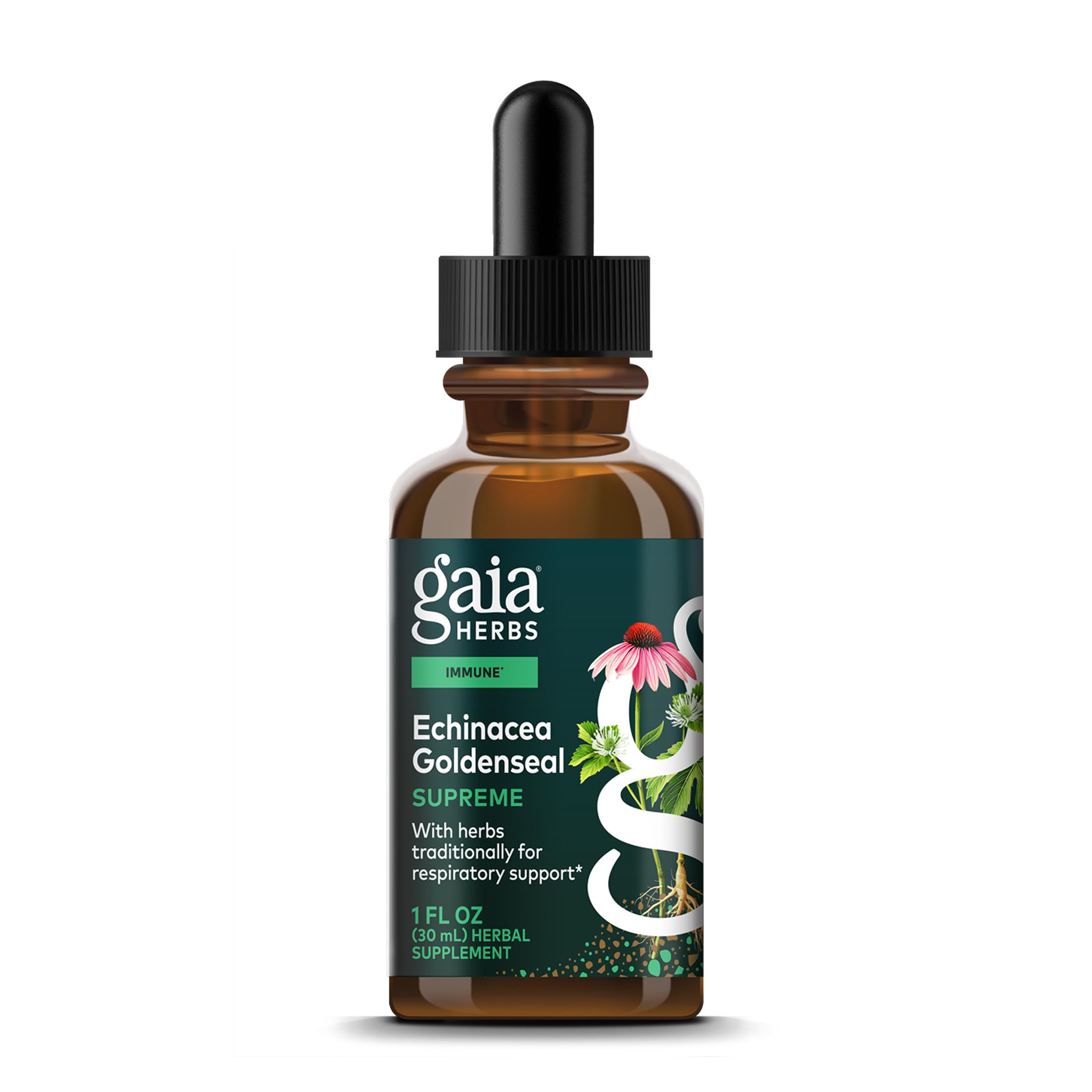 Gaia Herbs Echinacea Goldenseal Liquid Extract 77g front view