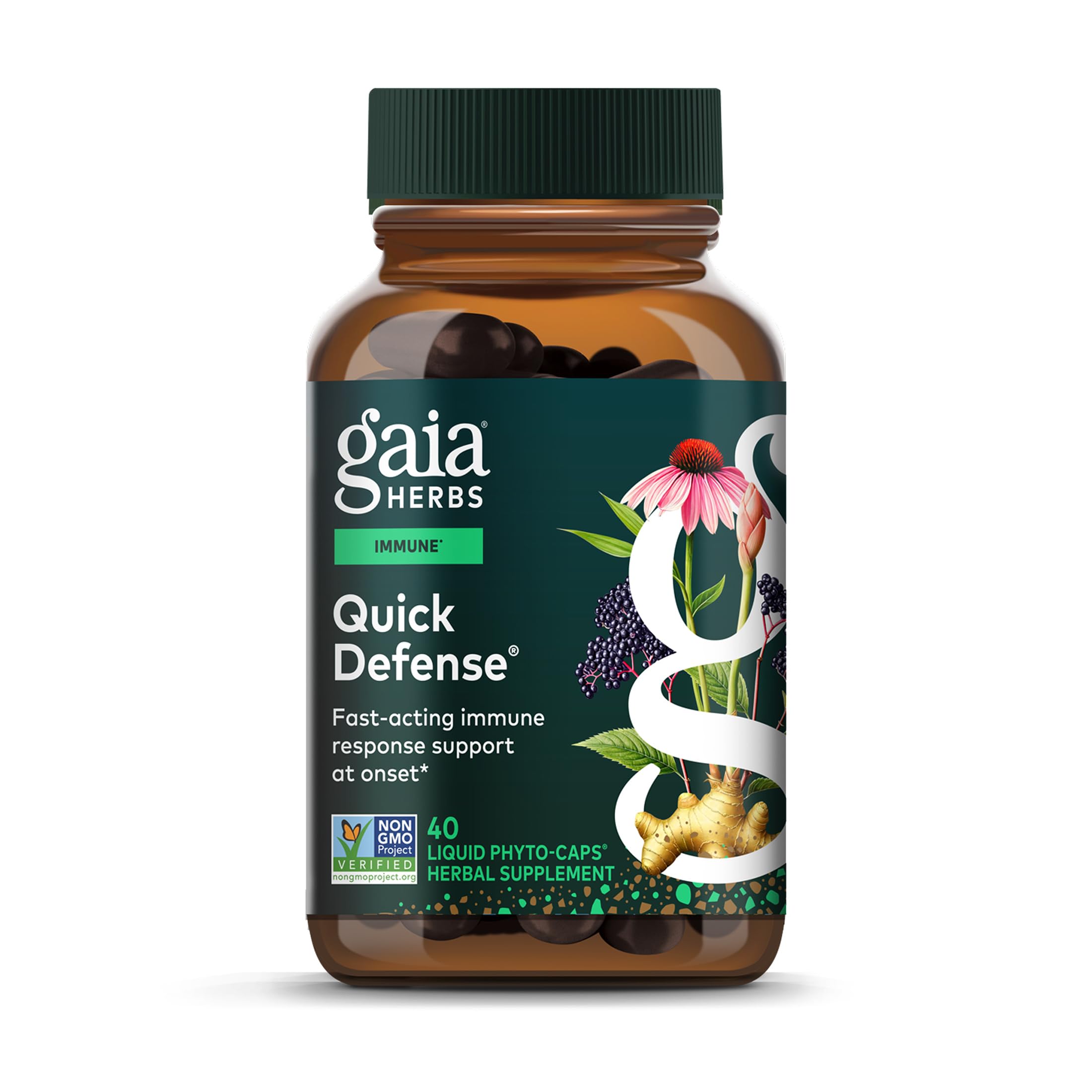 Gaia Herbs Echinacea Quick Defense 150g front view with packaging