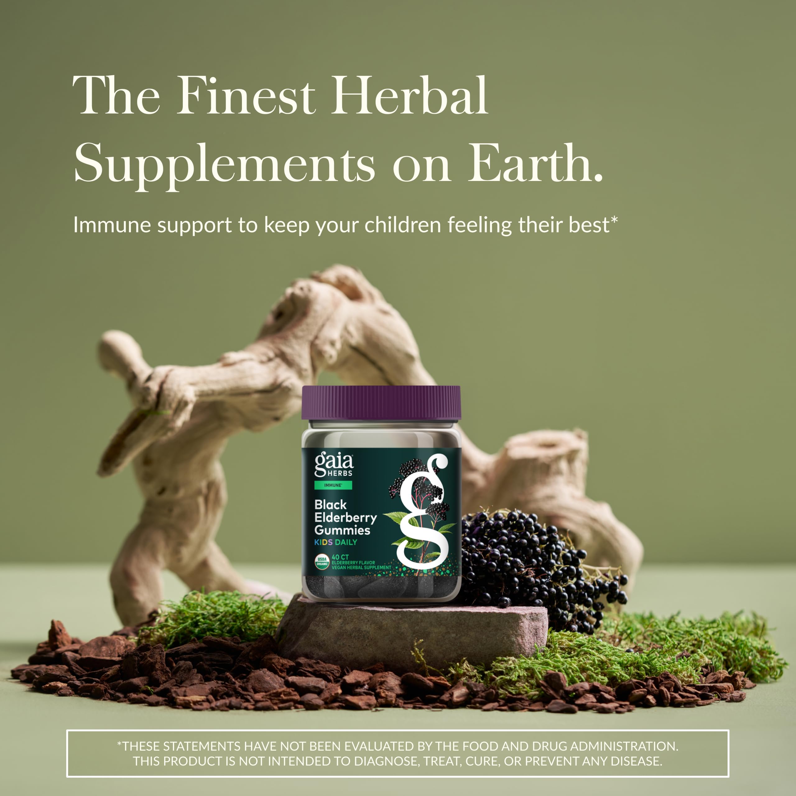 Gaia Herbs Elderberry Gummies packaging side view