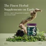 Gaia Herbs Elderberry Gummies side view with ingredients