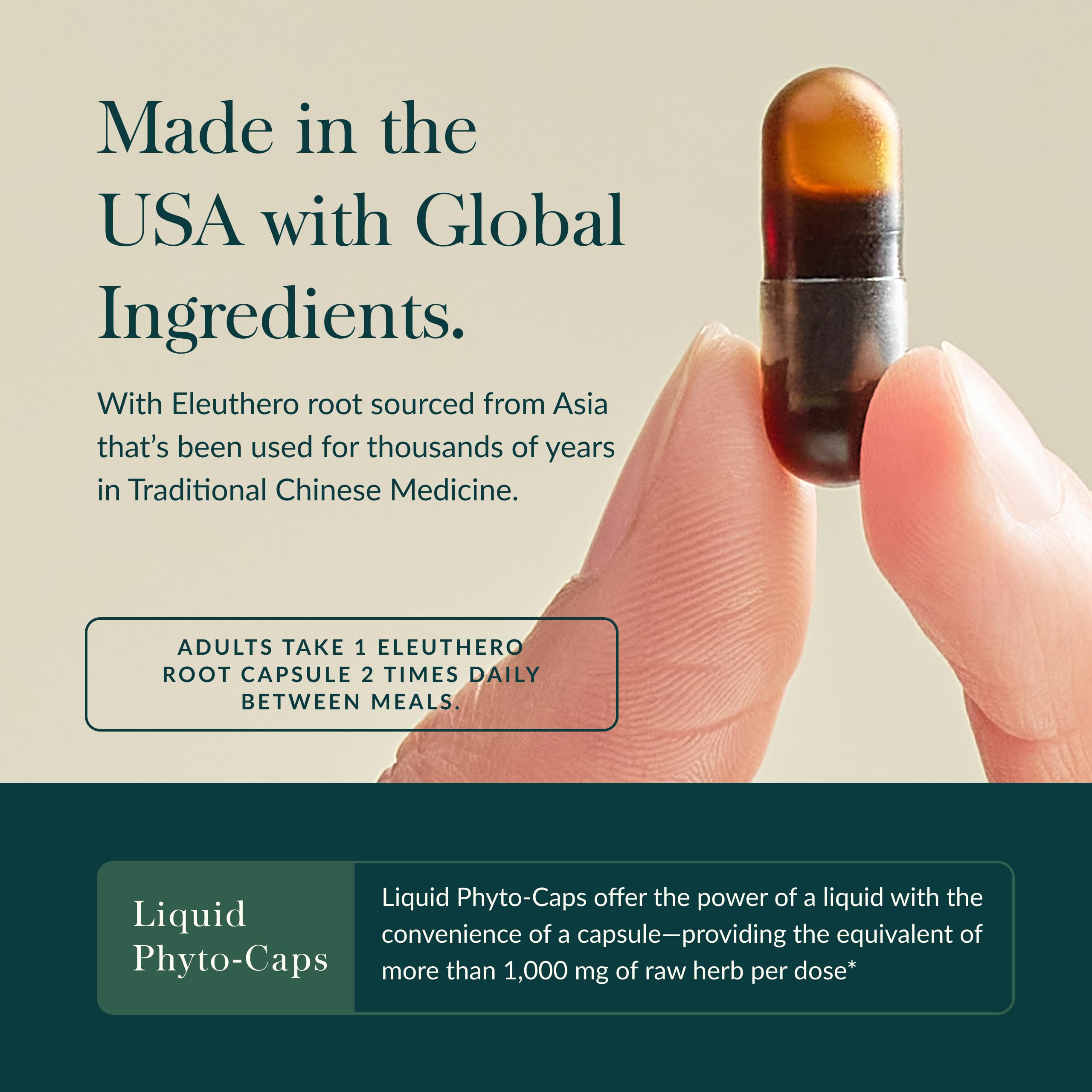 Gaia Herbs Eleuthero Root Herbal Supplement capsules close-up