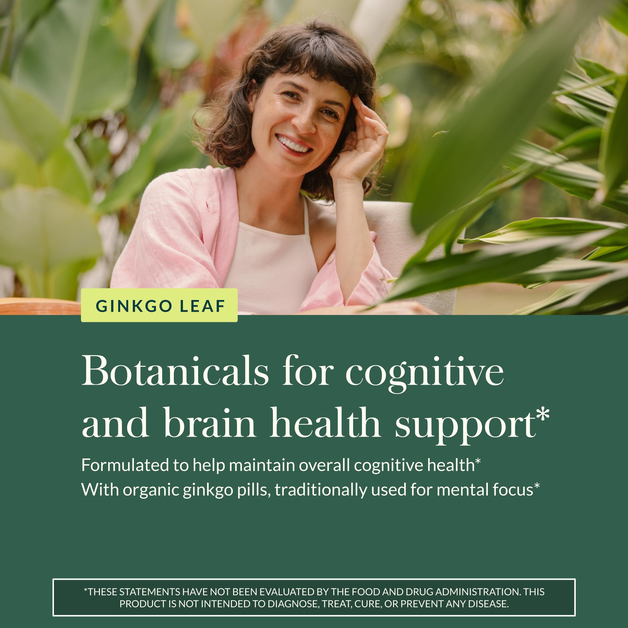 Gaia Herbs Ginkgo Biloba Capsules on a wooden table