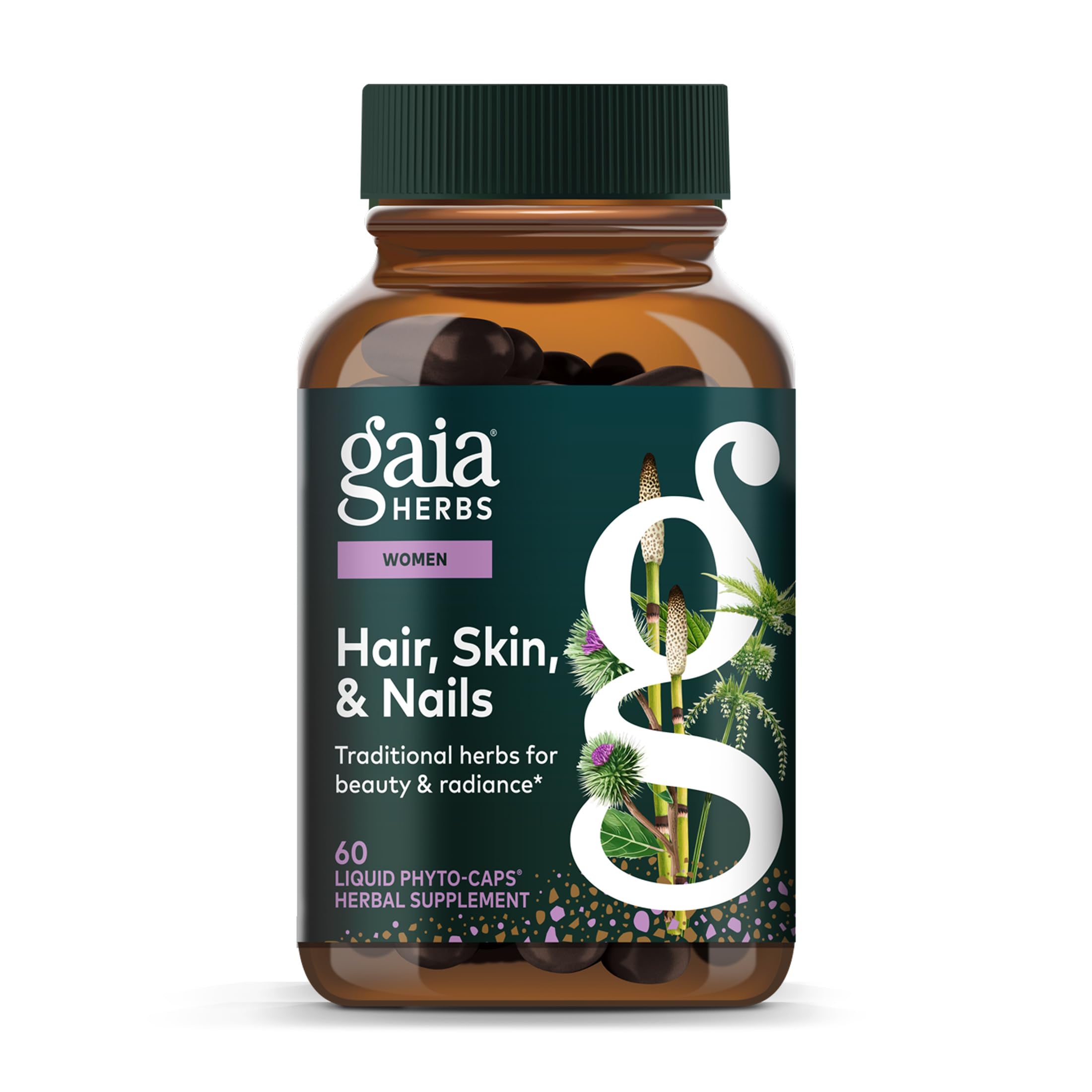 Gaia Herbs Gotu Kola Herbal Beauty Capsules front view