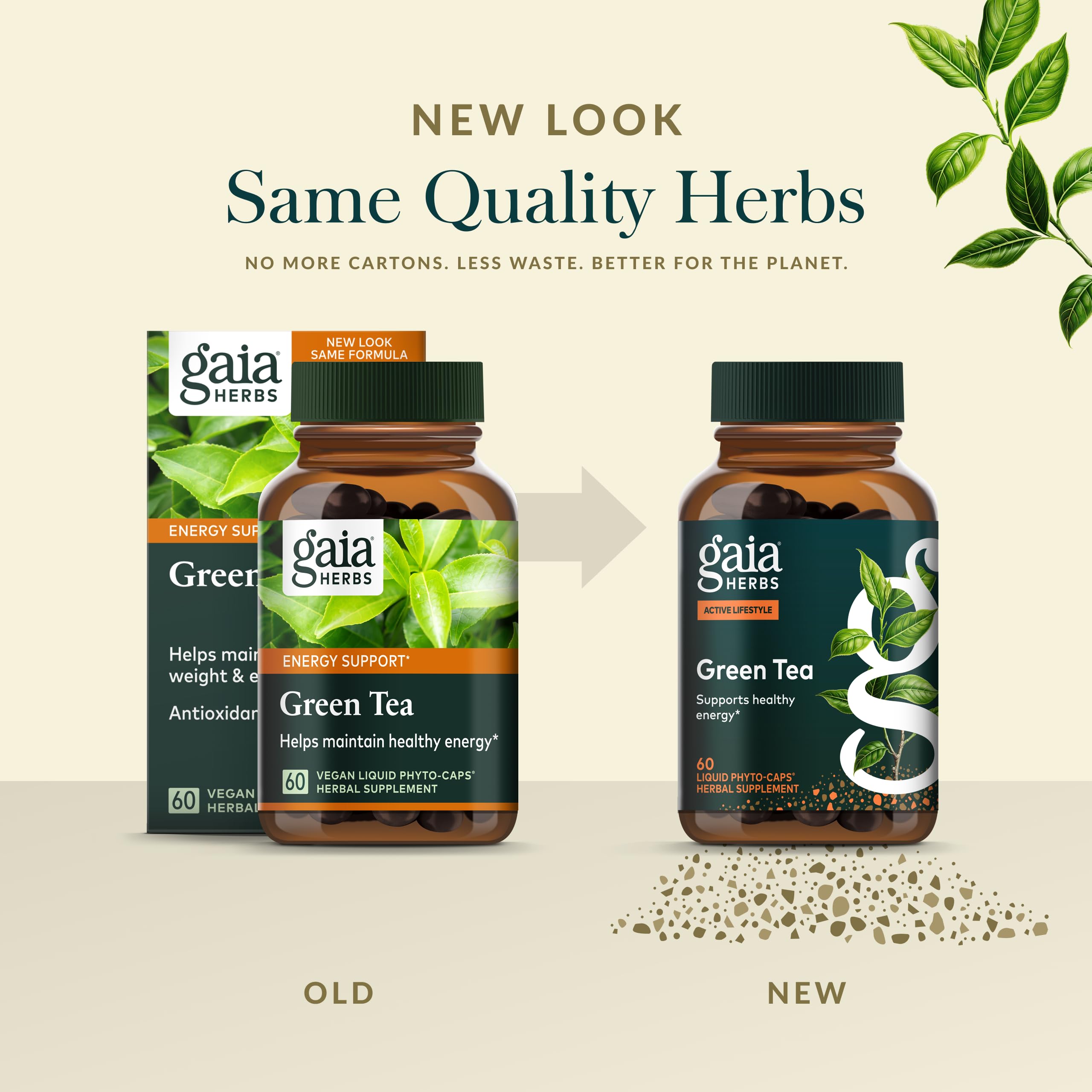 Gaia Herbs Green Tea Supplement back view