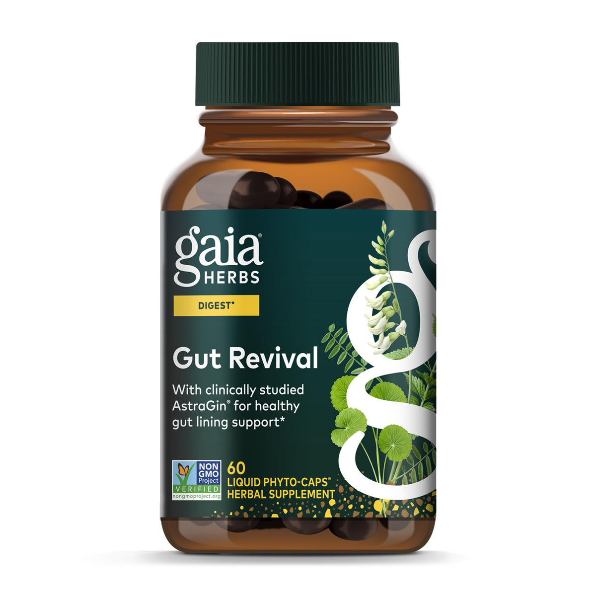 Gaia Herbs Gut Revival Herbal Supplement front view