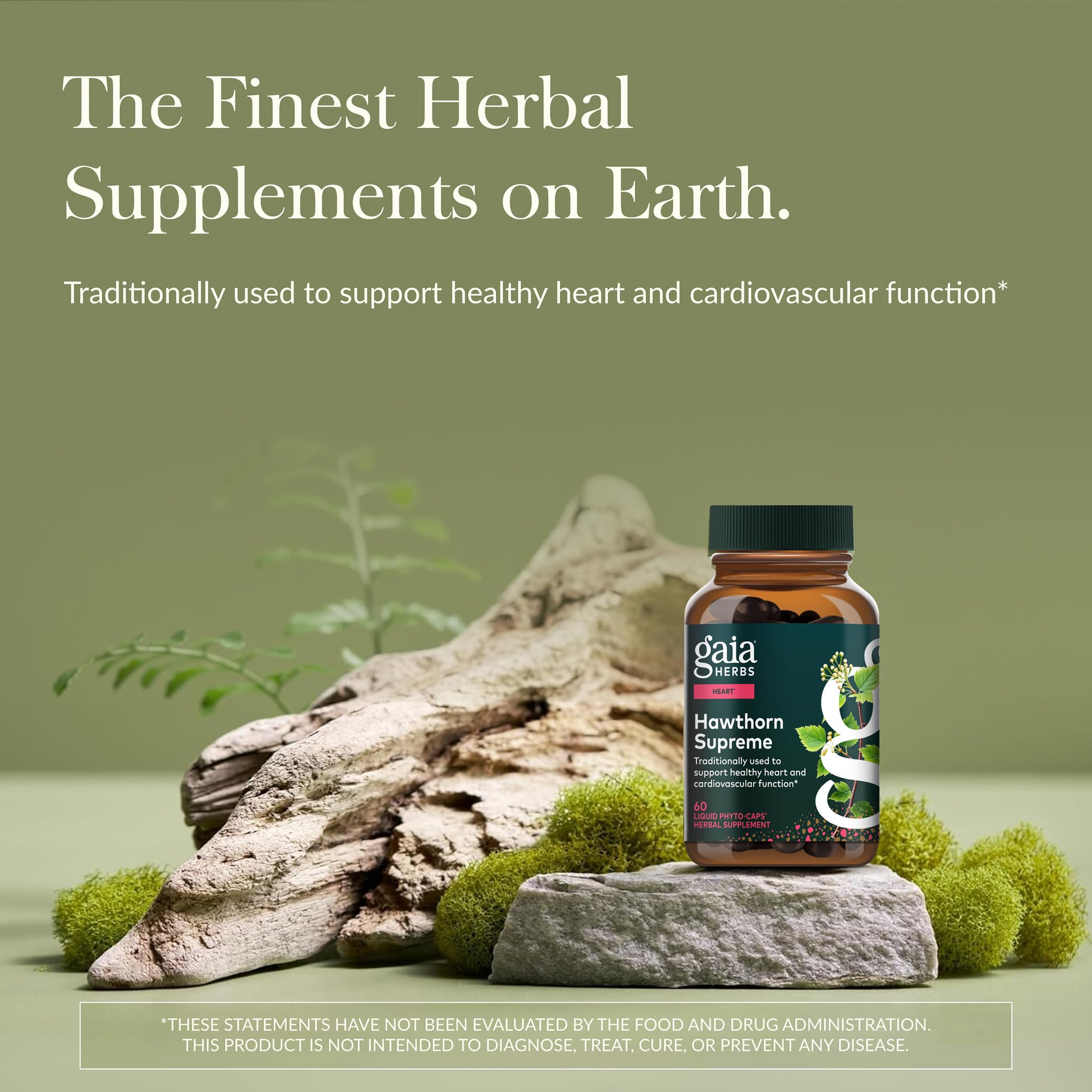 Gaia Herbs Hawthorn Berry Supplement side view