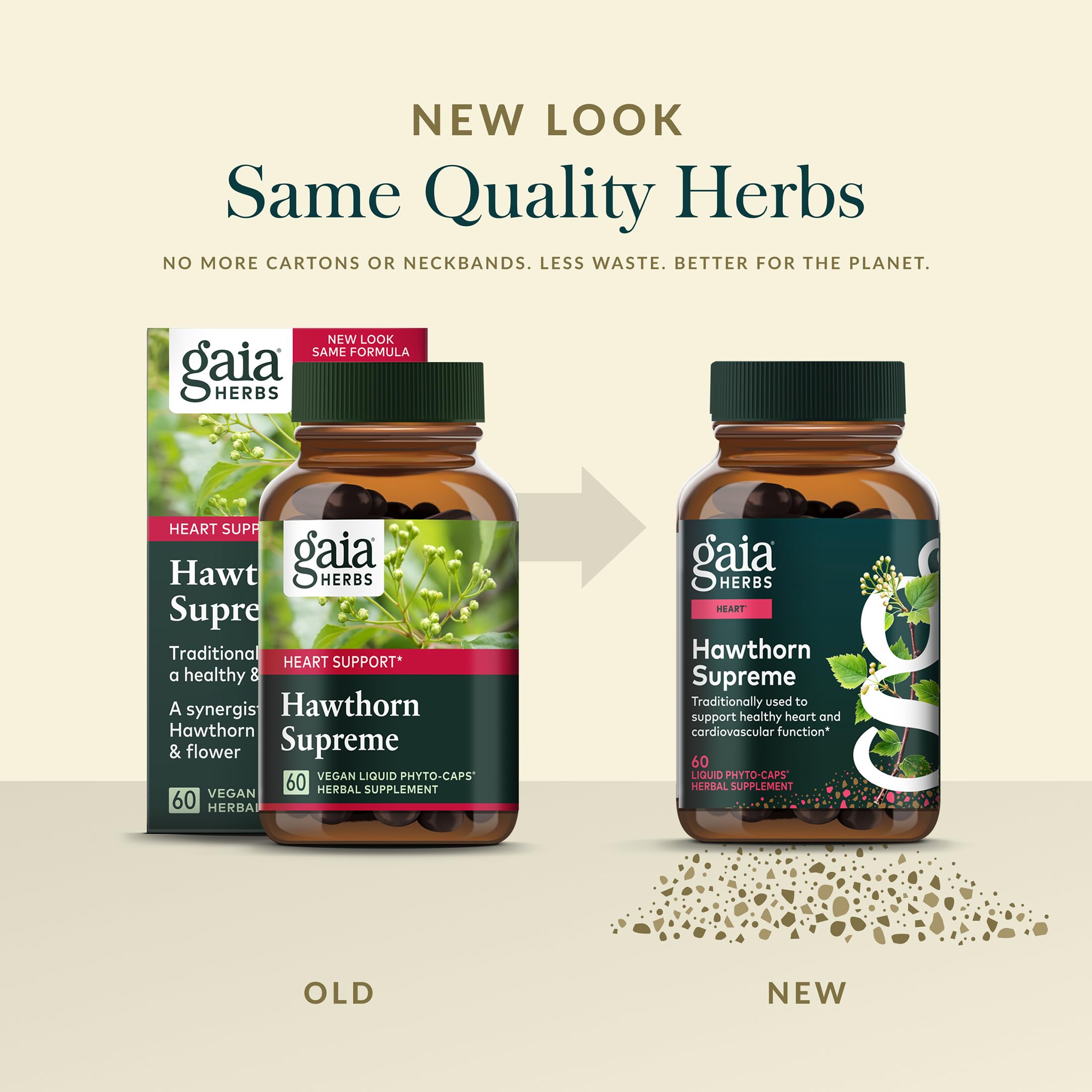 Gaia Herbs Hawthorn Berry Supplement with natural background