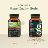 Gaia Herbs Hawthorn Capsules back view with nutritional information