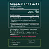 Gaia Herbs Hawthorn Capsules open bottle with capsules visible