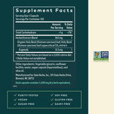 Gaia Herbs Holy Basil Supplement ingredients list on back