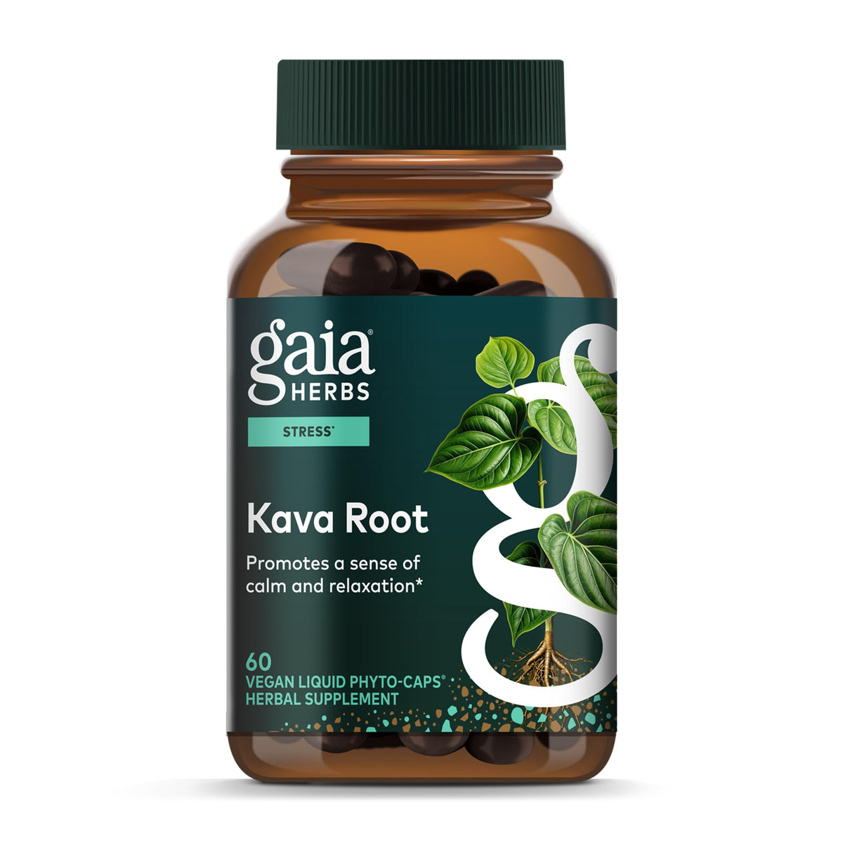 Gaia Herbs Kava Kava Supplement front view with packaging