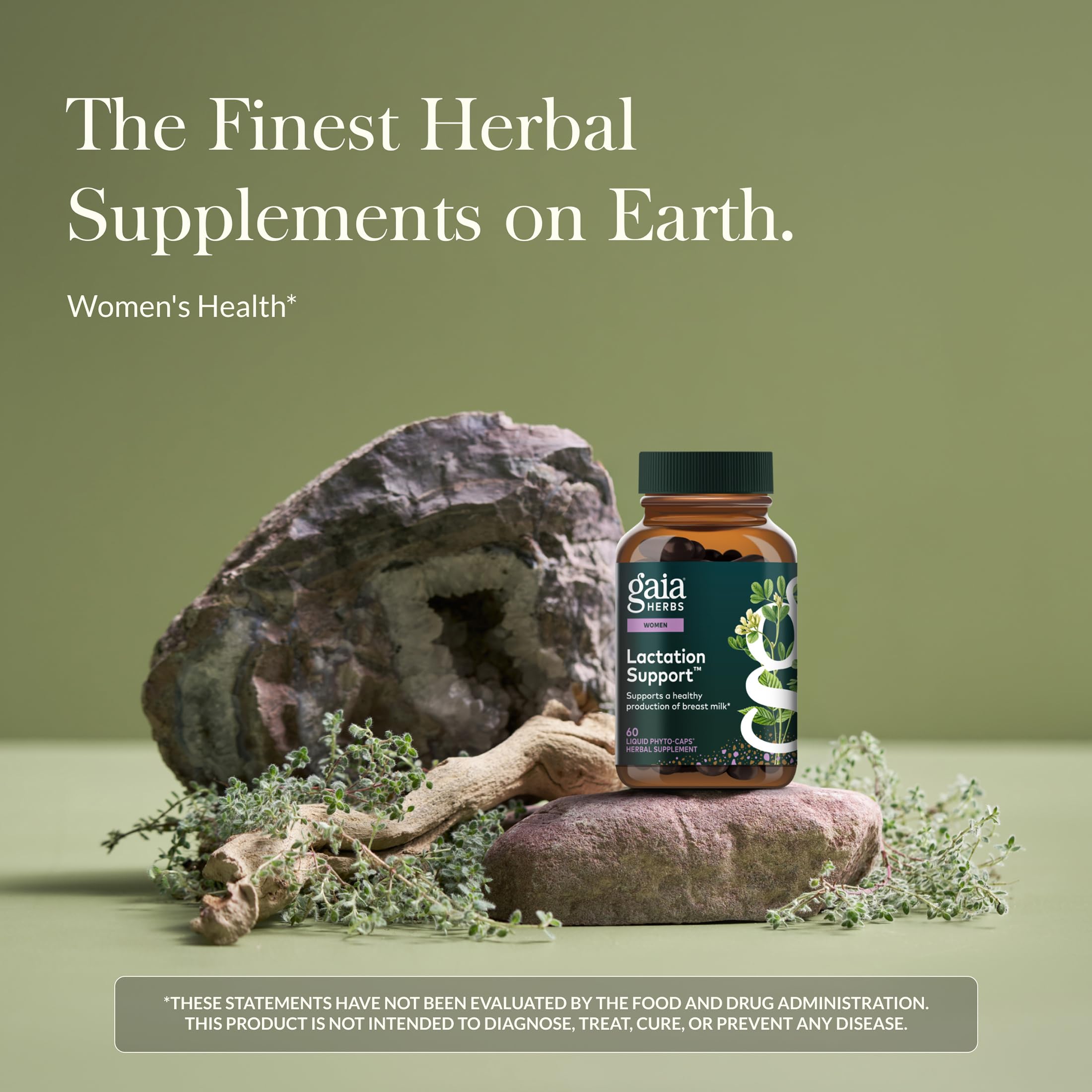 Gaia Herbs Lactation Support Supplement bottle back view