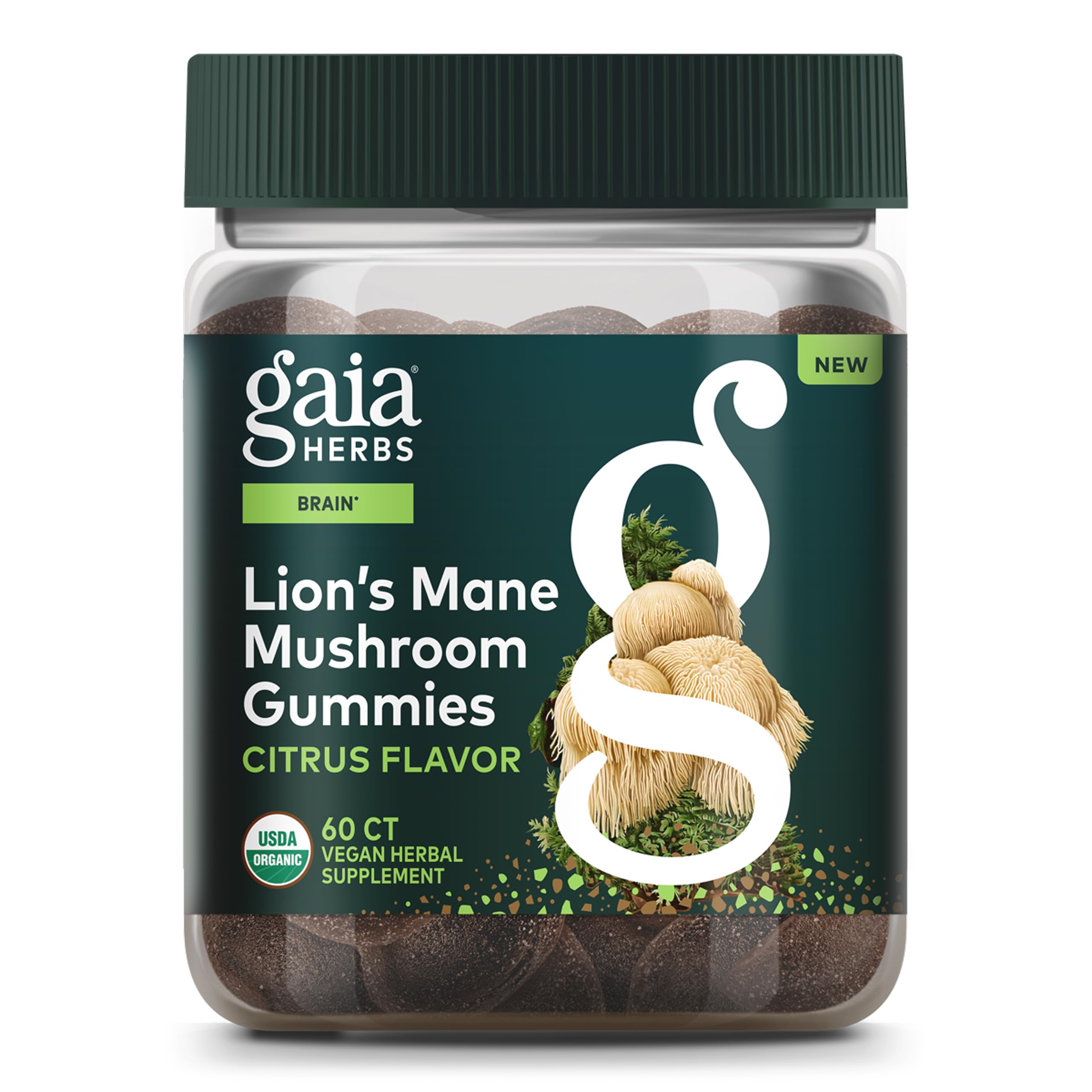 Gaia Herbs Lion's Mane Mushroom Gummies front view