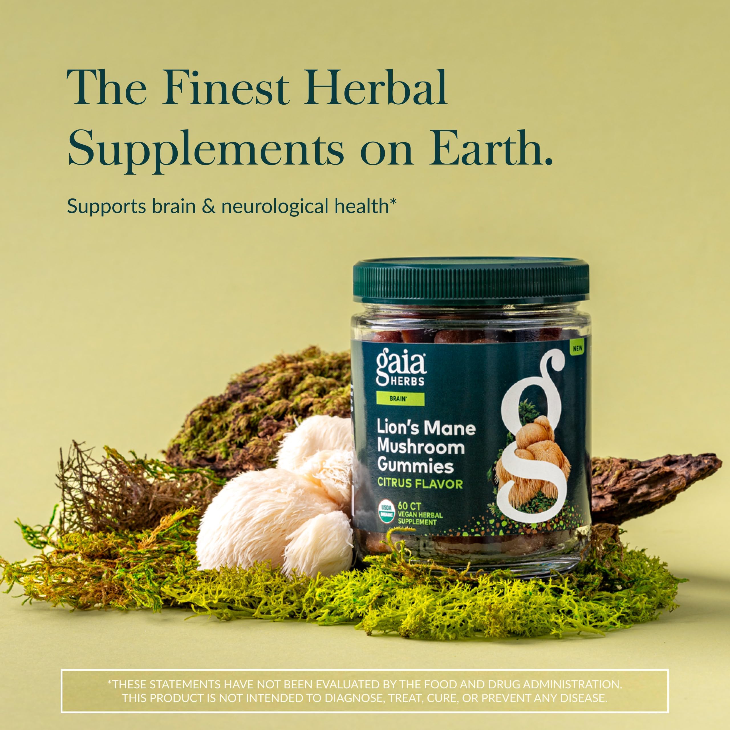 Gaia Herbs Lion's Mane Mushroom Gummies packaging