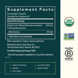 Gaia Herbs Lion's Mane Mushroom Supplement 450mg capsules in a bowl