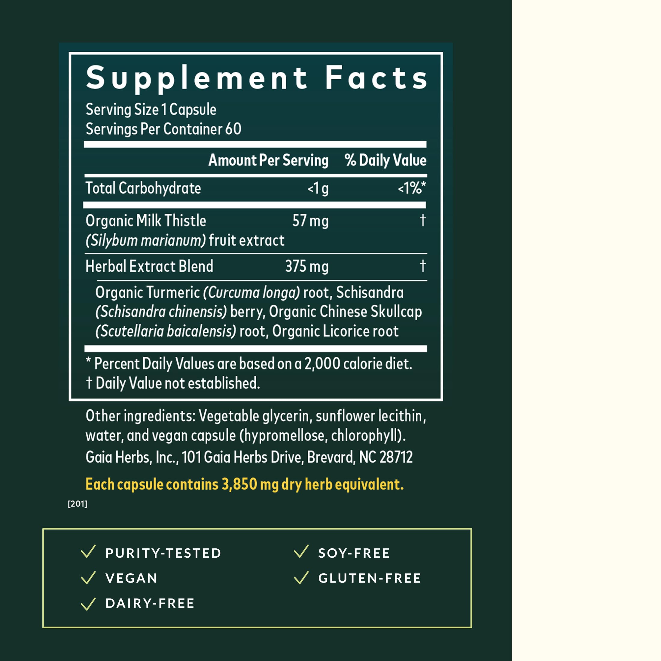 Gaia Herbs Liver Health Supplement 177g capsule close-up