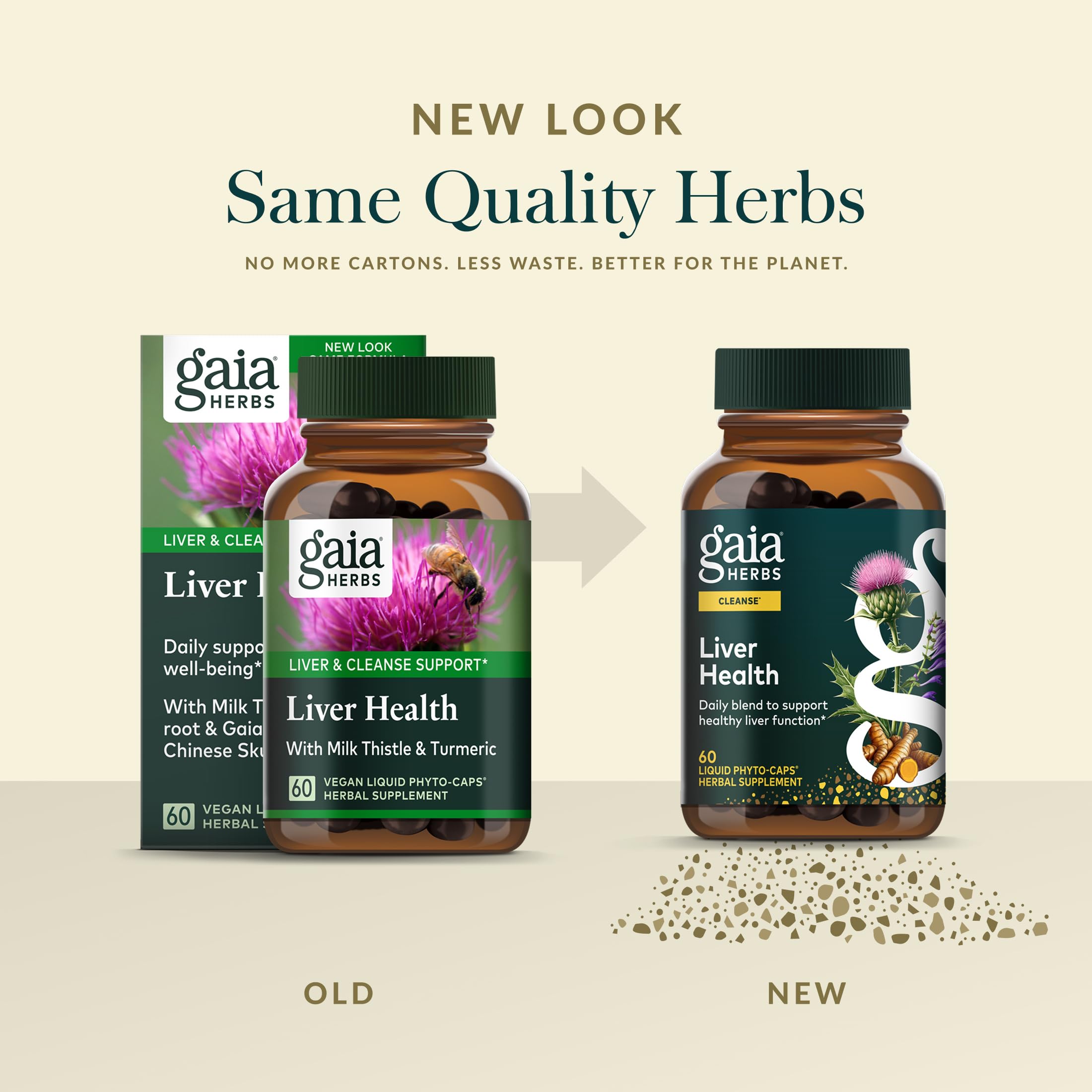 Gaia Herbs Liver Health Supplement 177g on a wooden table