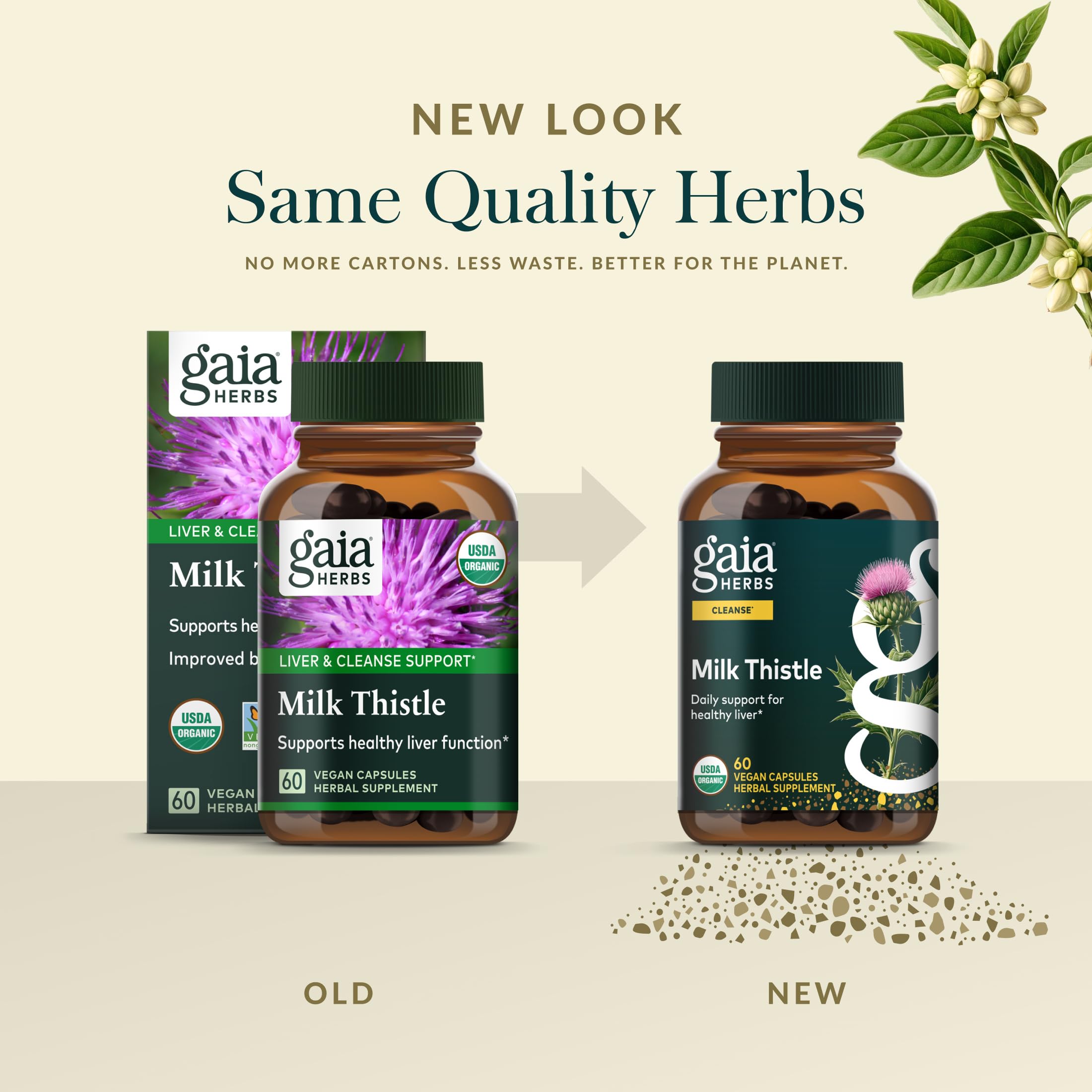 Gaia Herbs Milk Thistle supplement bottle back view