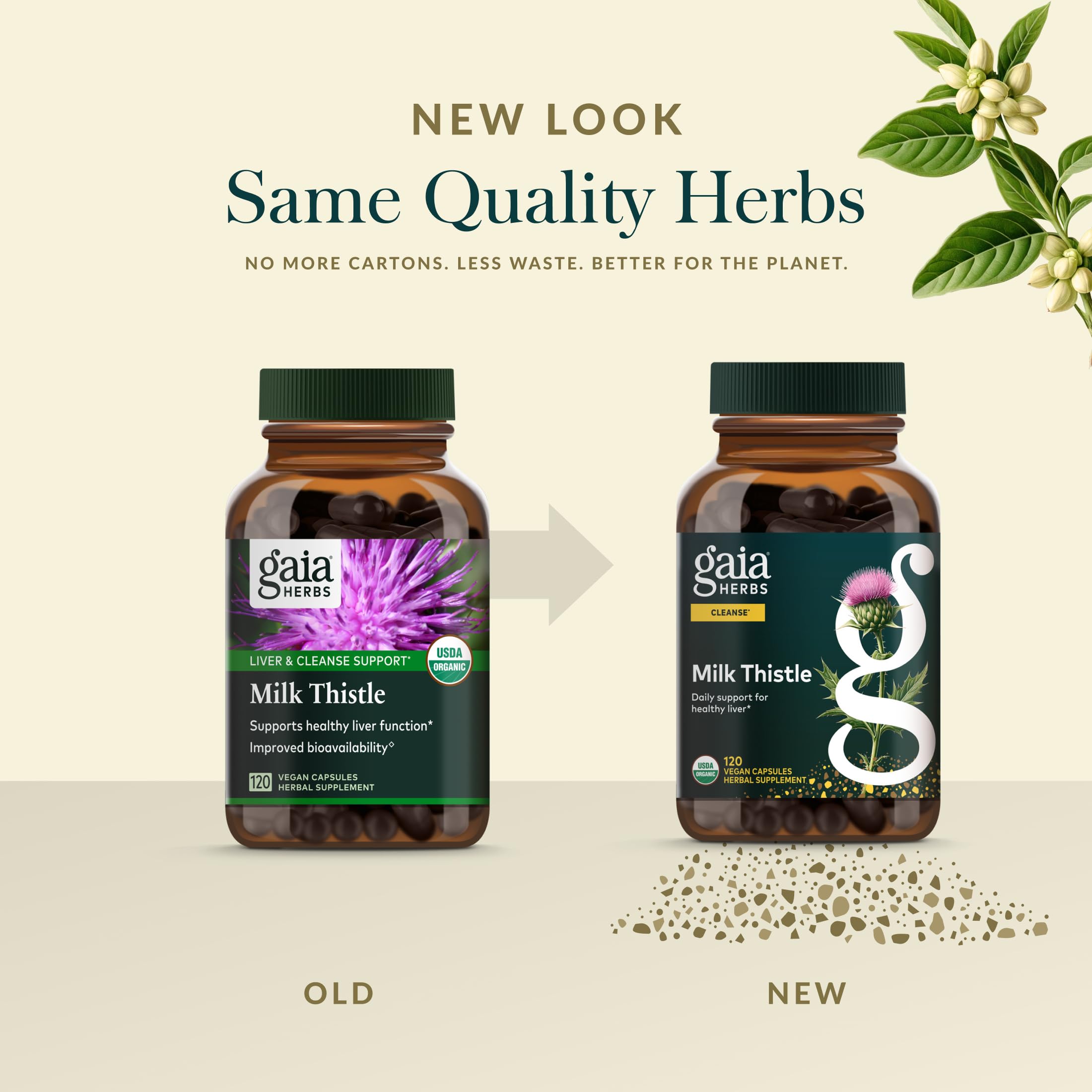 Gaia Herbs Milk Thistle supplement with measuring spoon