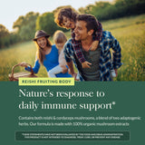 Gaia Herbs Mushroom Supplement back view with nutritional information