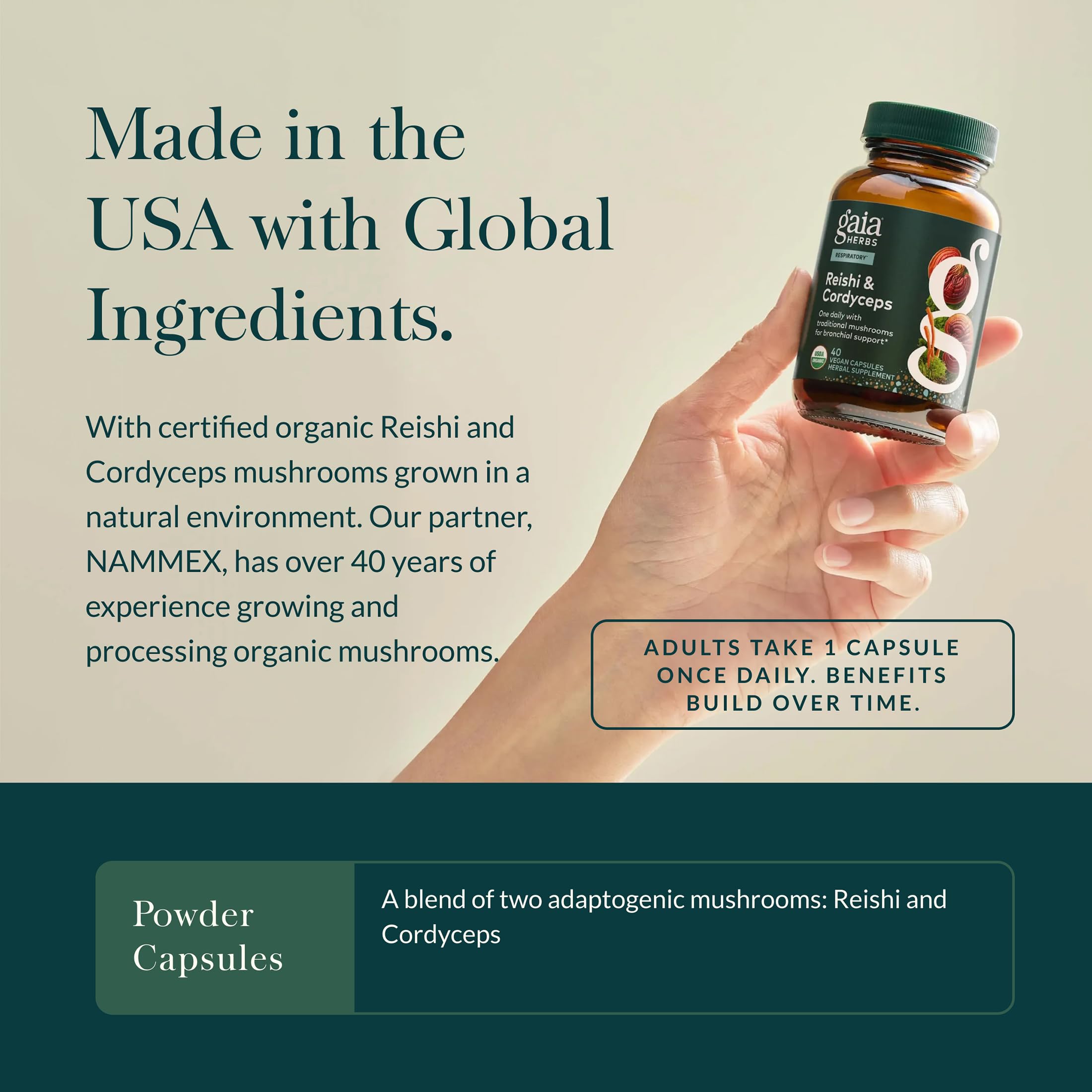 Gaia Herbs Mushroom Supplement ingredients list