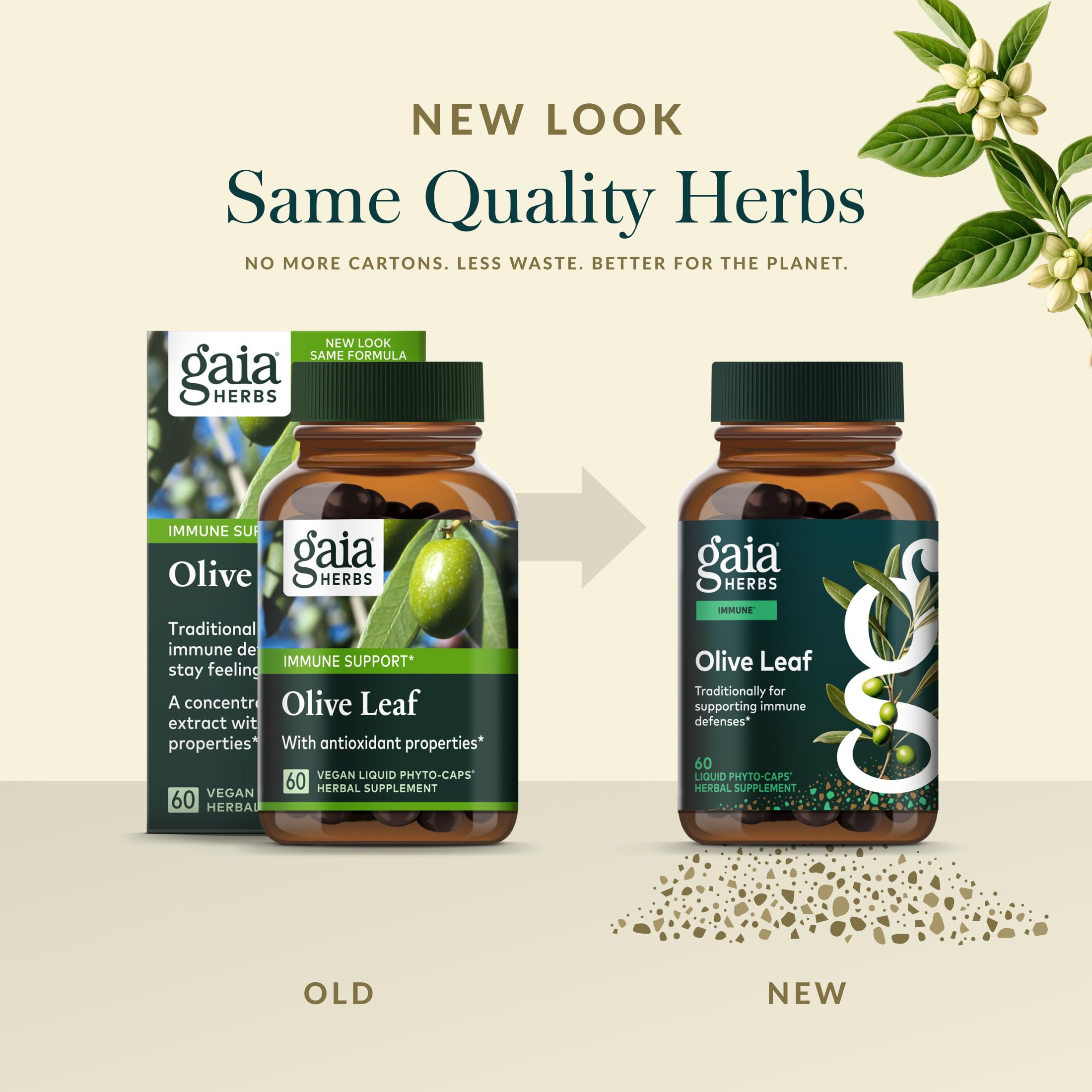 Gaia Herbs Olive Leaf Extract bottle back view
