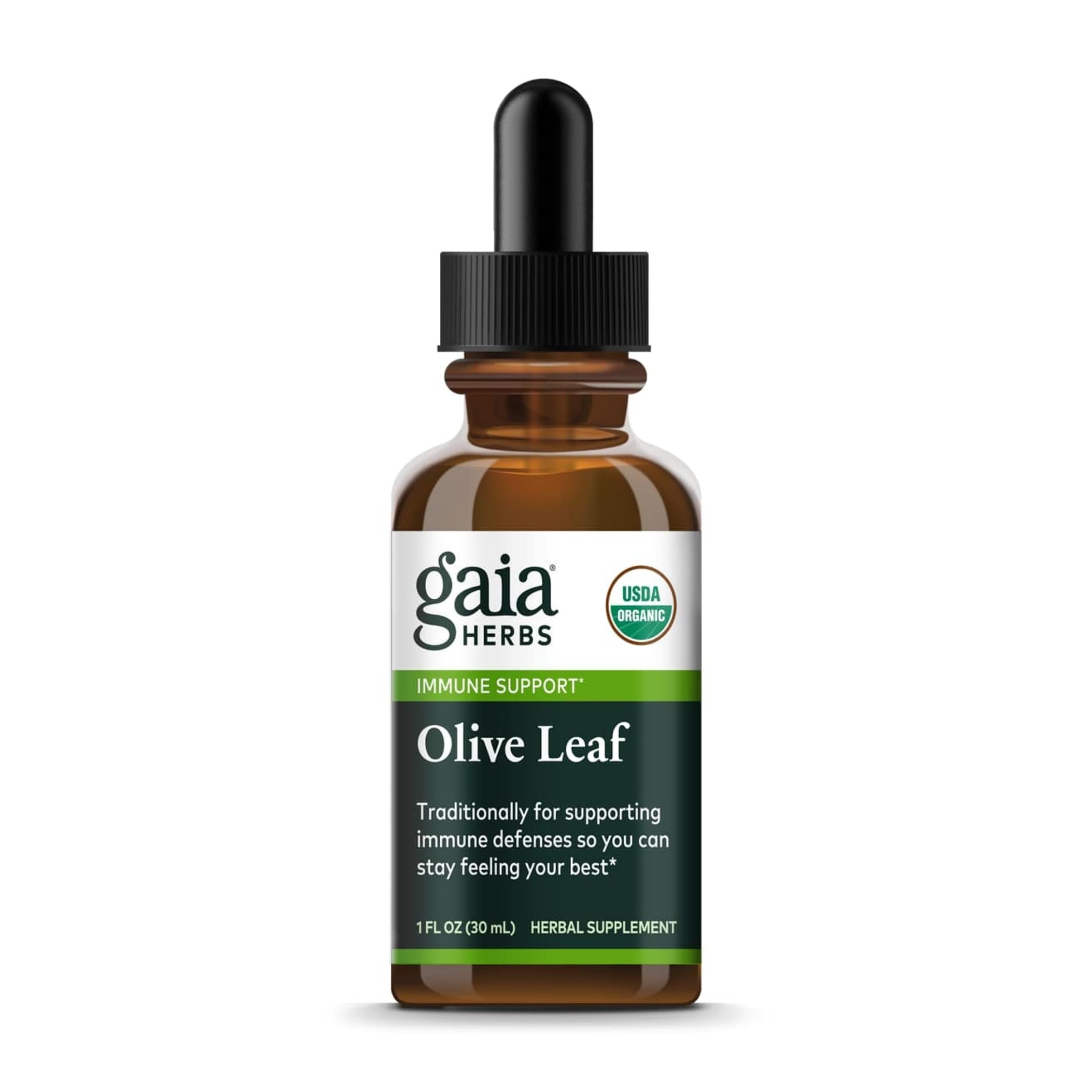 Gaia Herbs Olive Leaf Liquid Extract 82g front view