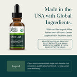 Gaia Herbs Olive Leaf Liquid Extract 82g packaging