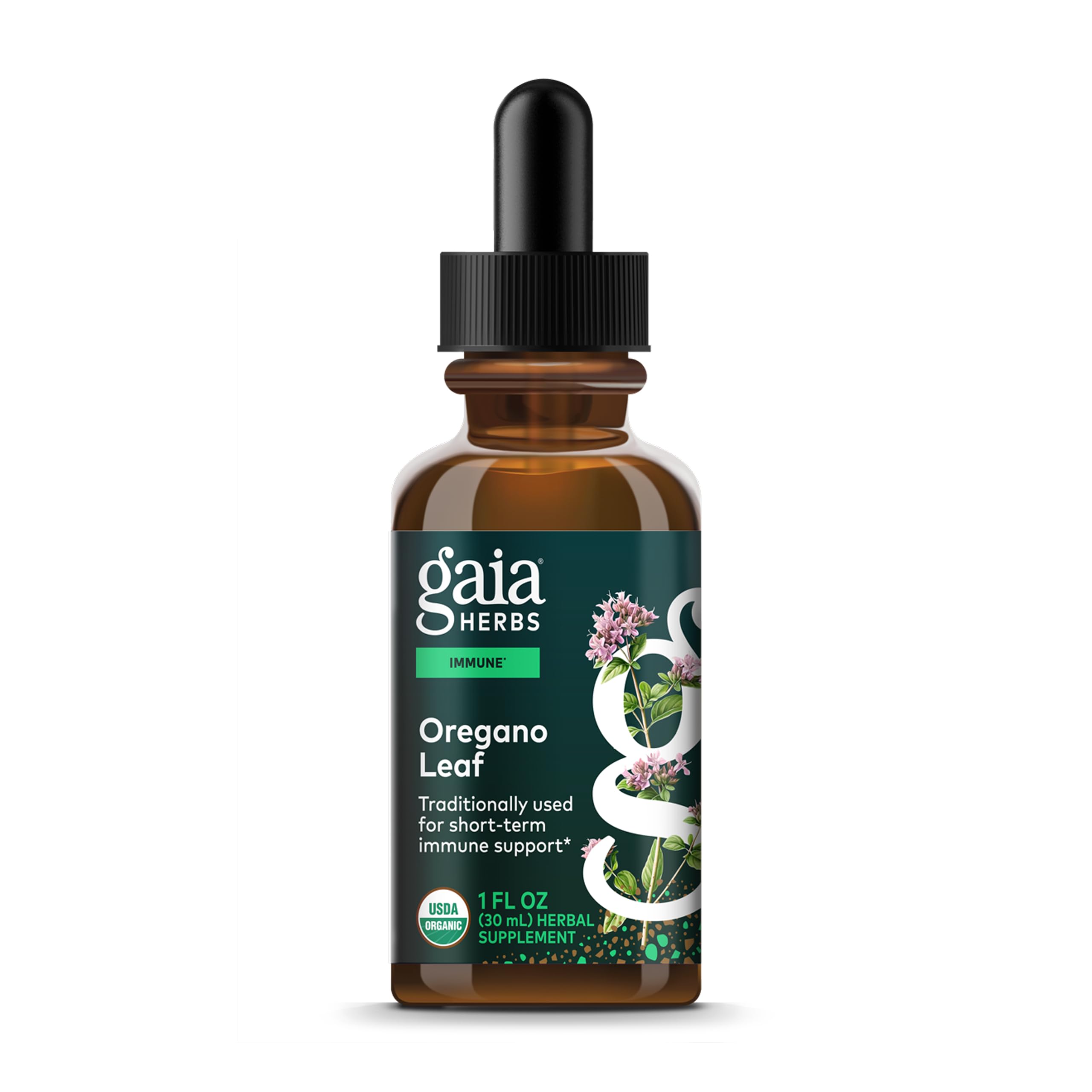 Gaia Herbs Oregano Leaf Liquid Supplement bottle front view
