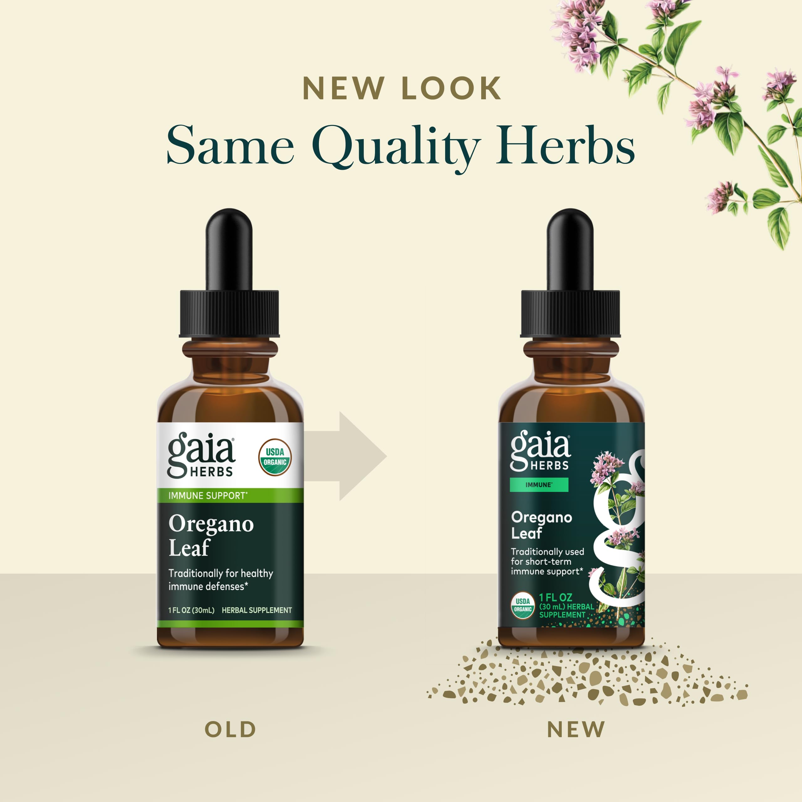 Gaia Herbs Oregano Leaf Liquid Supplement ingredients list