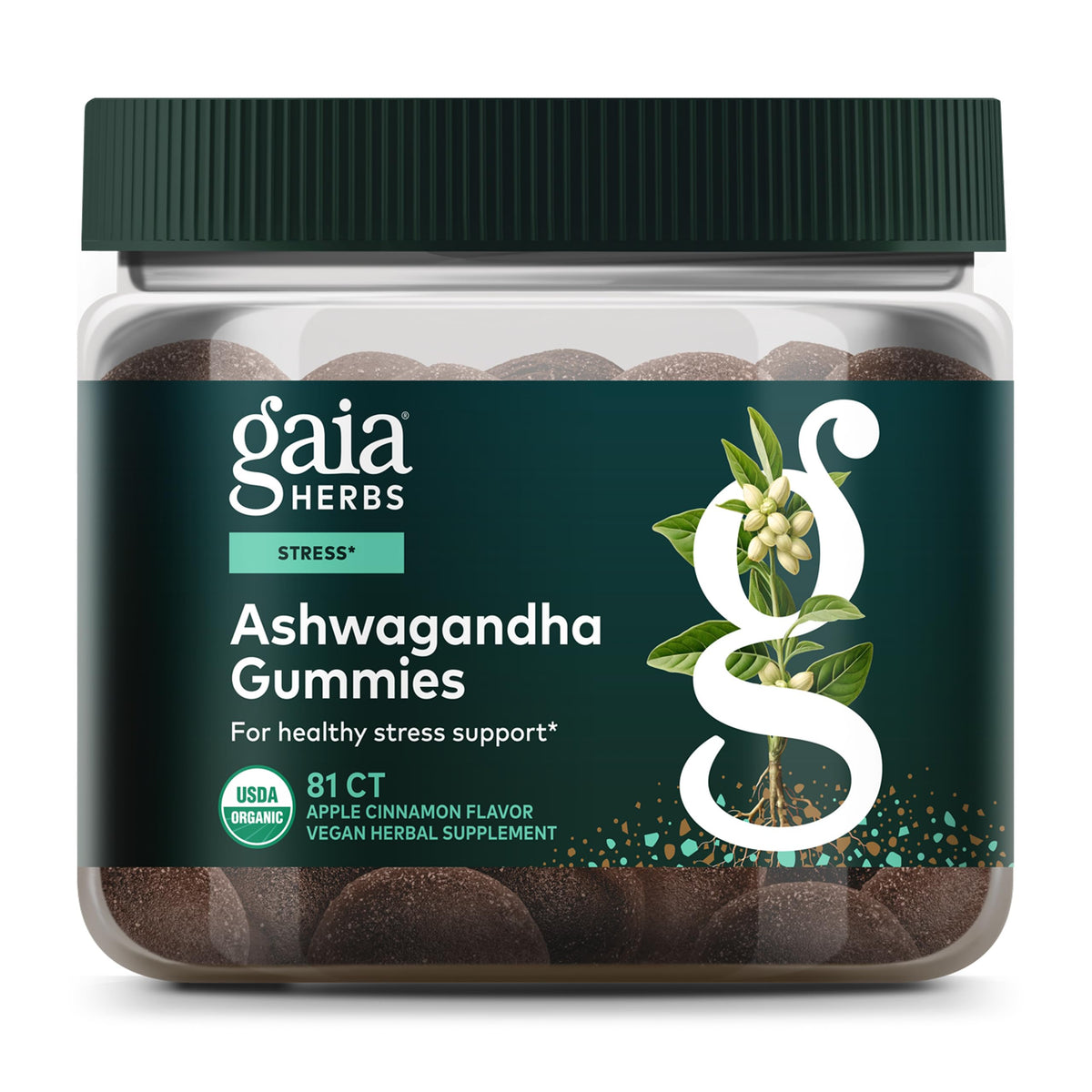 Gaia Herbs Organic Ashwagandha Gummies front view