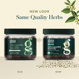 Gaia Herbs Organic Ashwagandha Gummies with a measuring spoon