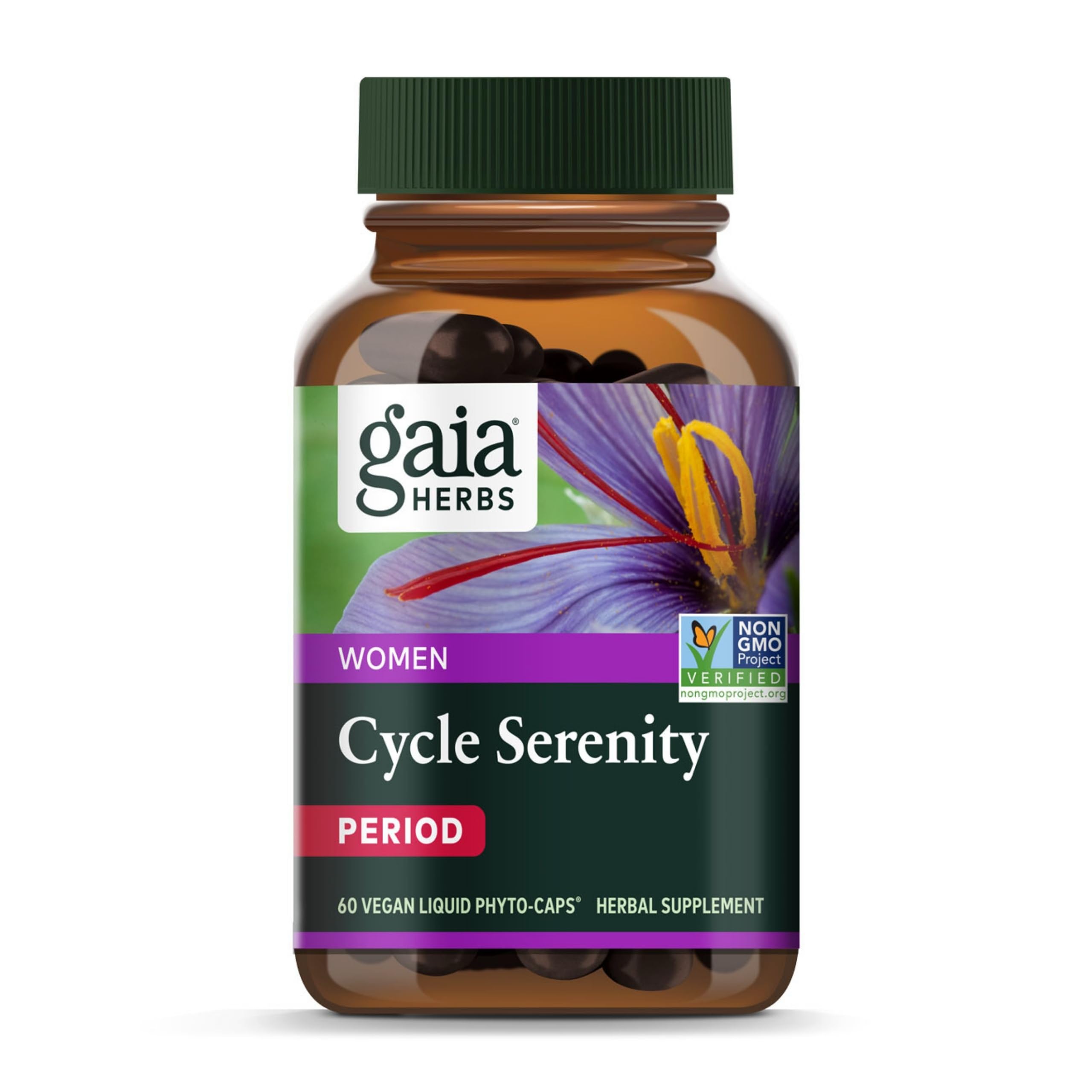 Gaia Herbs Period Cycle Serenity supplement front view
