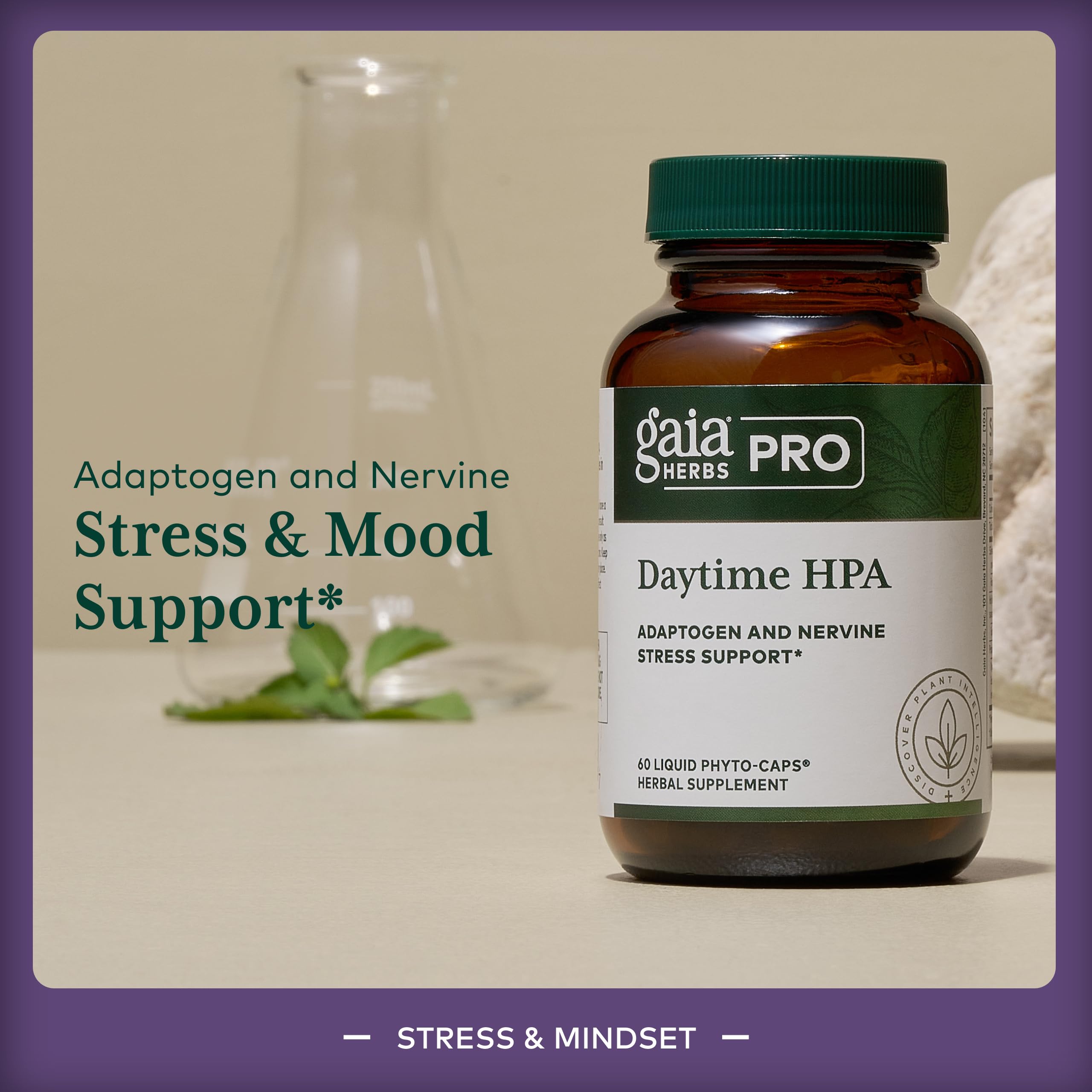 Gaia Herbs PRO Adaptogen Support Supplement capsule close-up