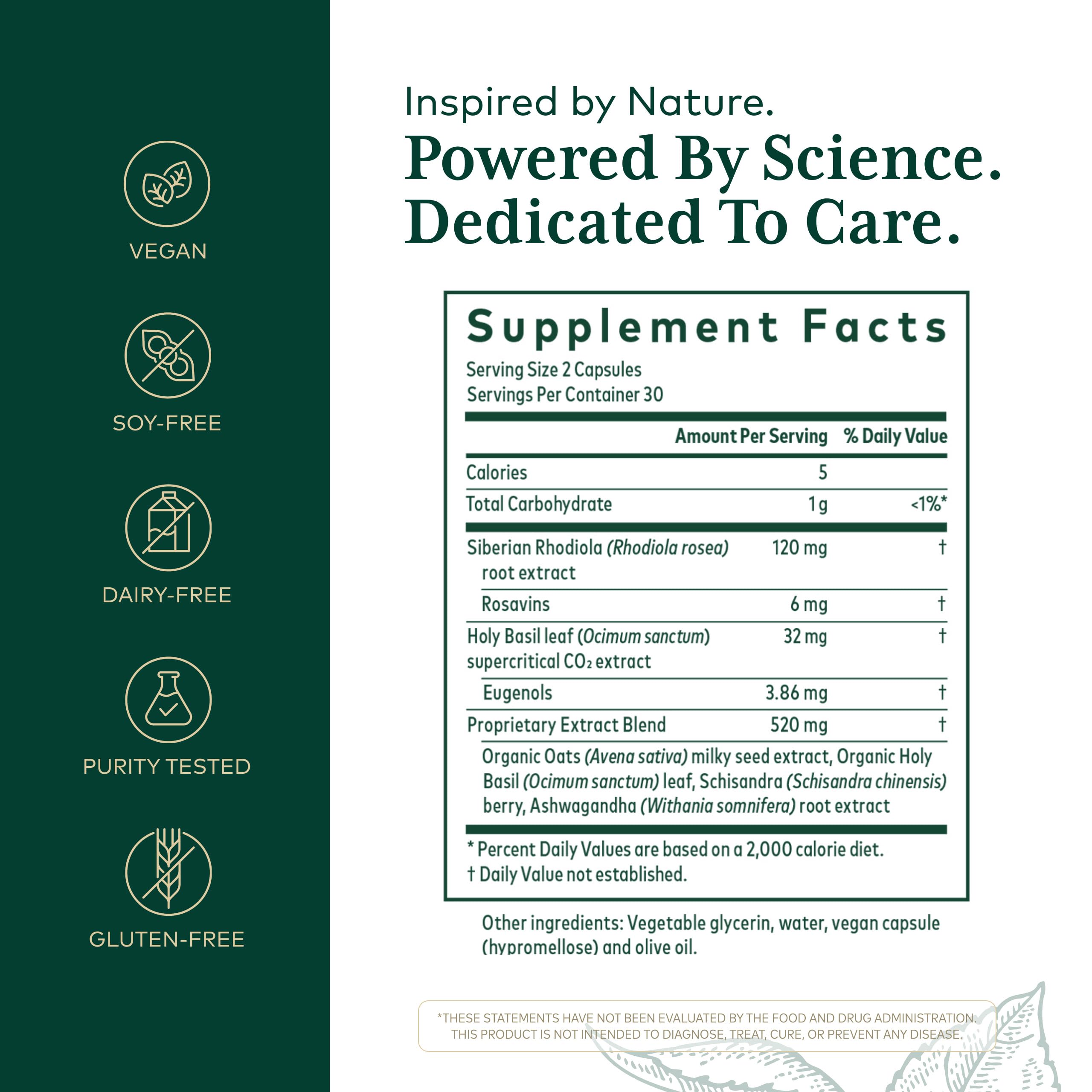 Gaia Herbs PRO Adaptogen Support Supplement side view