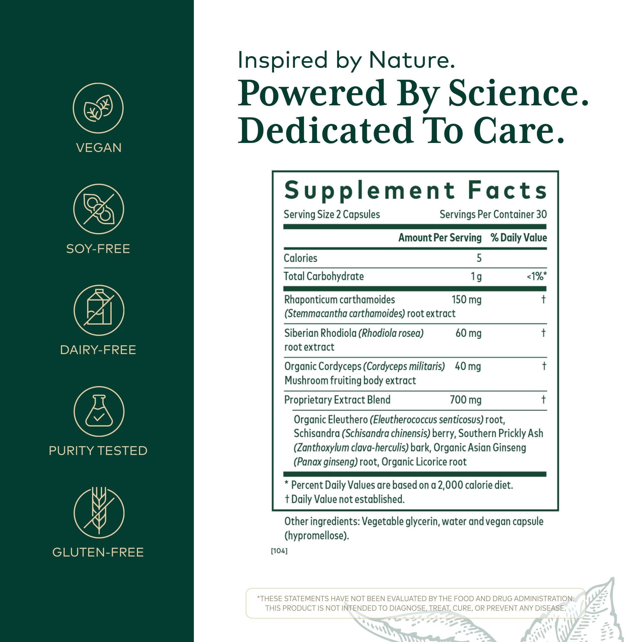 Gaia Herbs PRO Adrenal Health Supplement capsule close-up