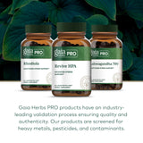 Gaia Herbs PRO Adrenal Health Supplement on wooden table