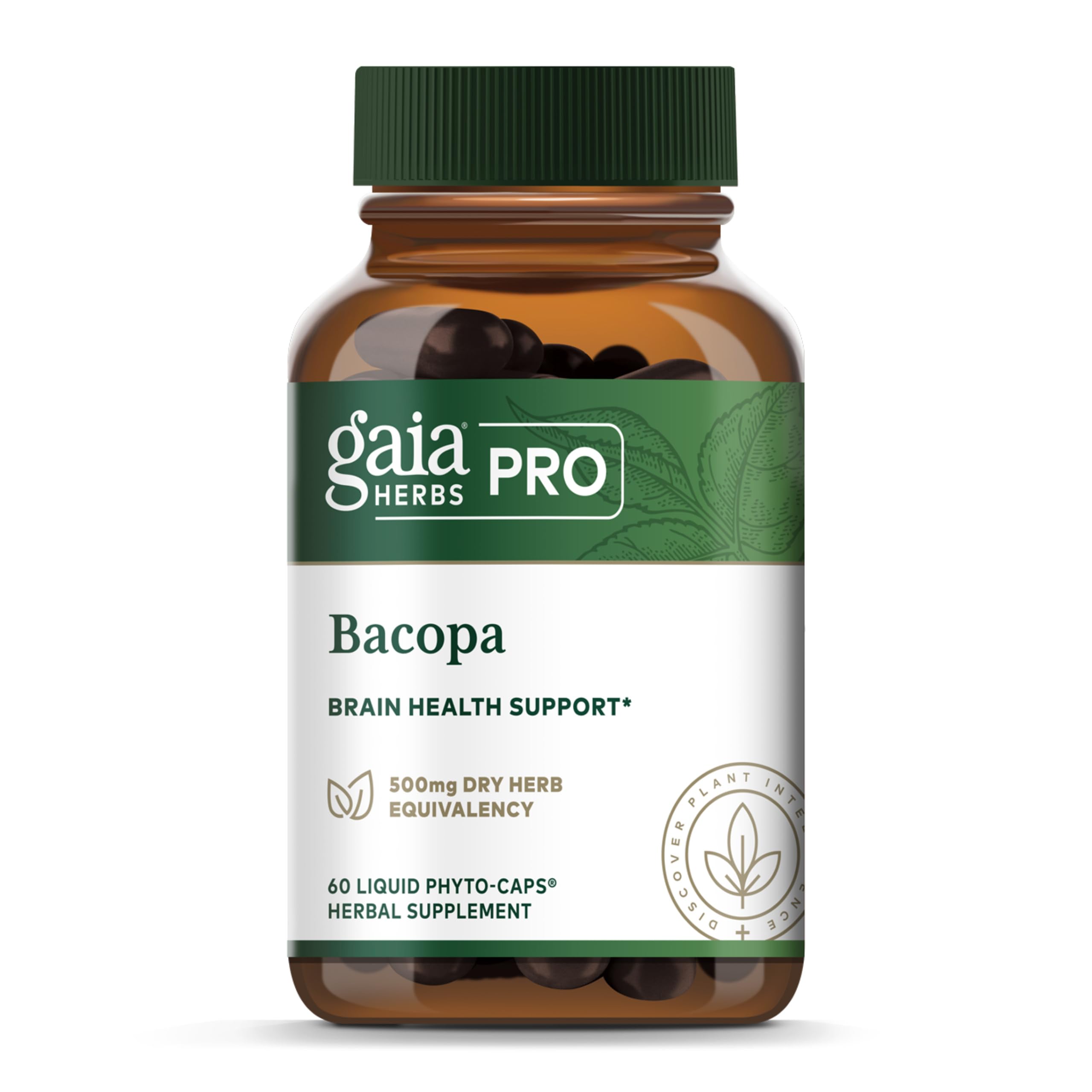 Gaia Herbs PRO Bacopa Monnieri 350mg supplement front view
