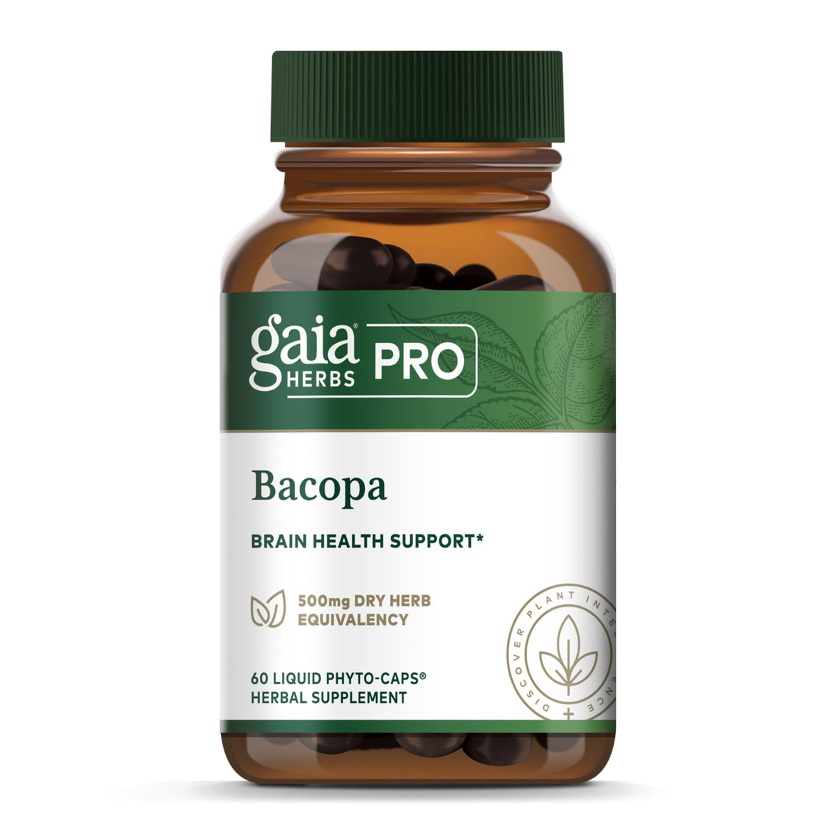Gaia Herbs PRO Bacopa Monnieri 350mg supplement front view
