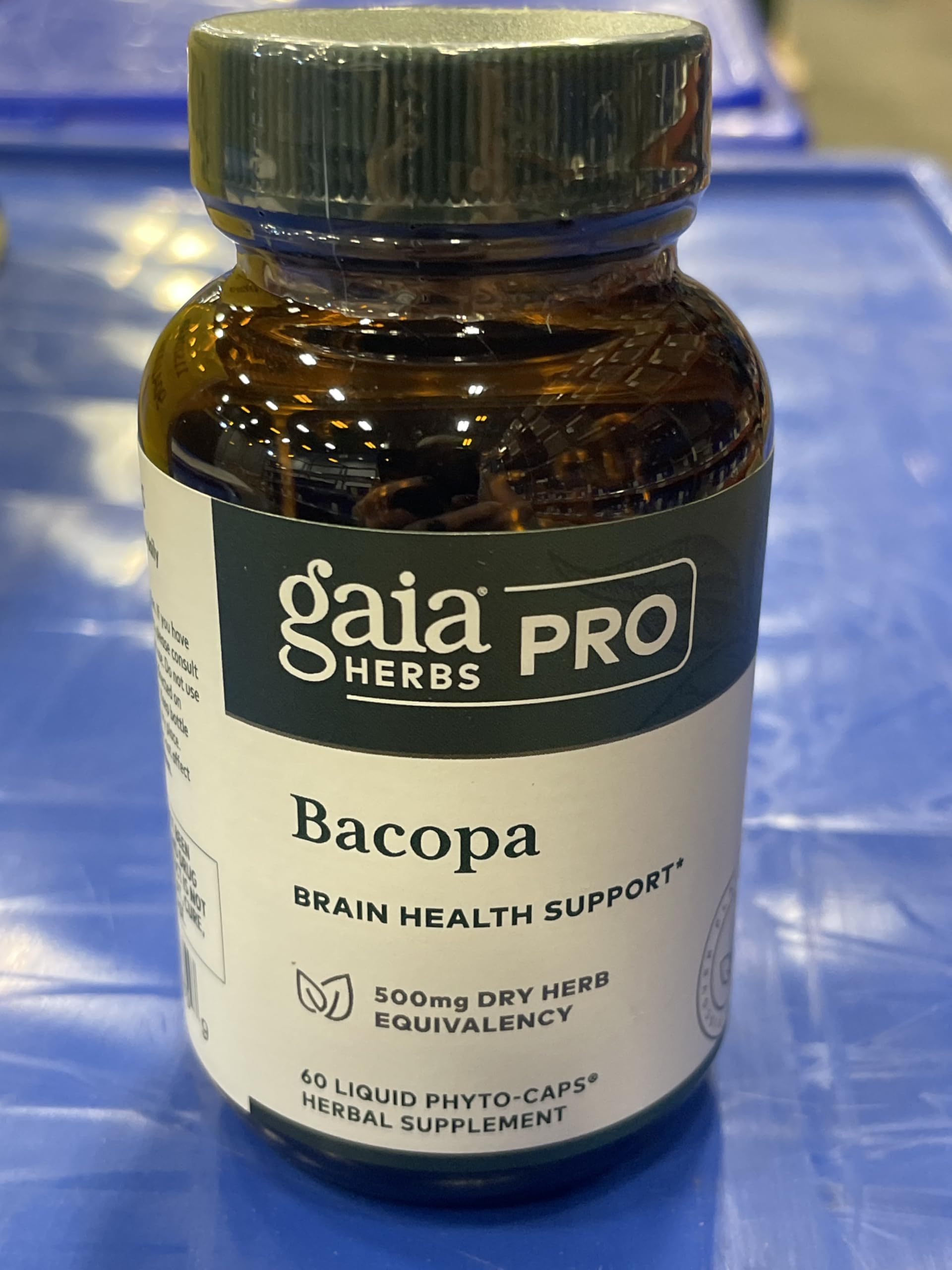 Gaia Herbs PRO Bacopa Monnieri supplement with measuring spoon